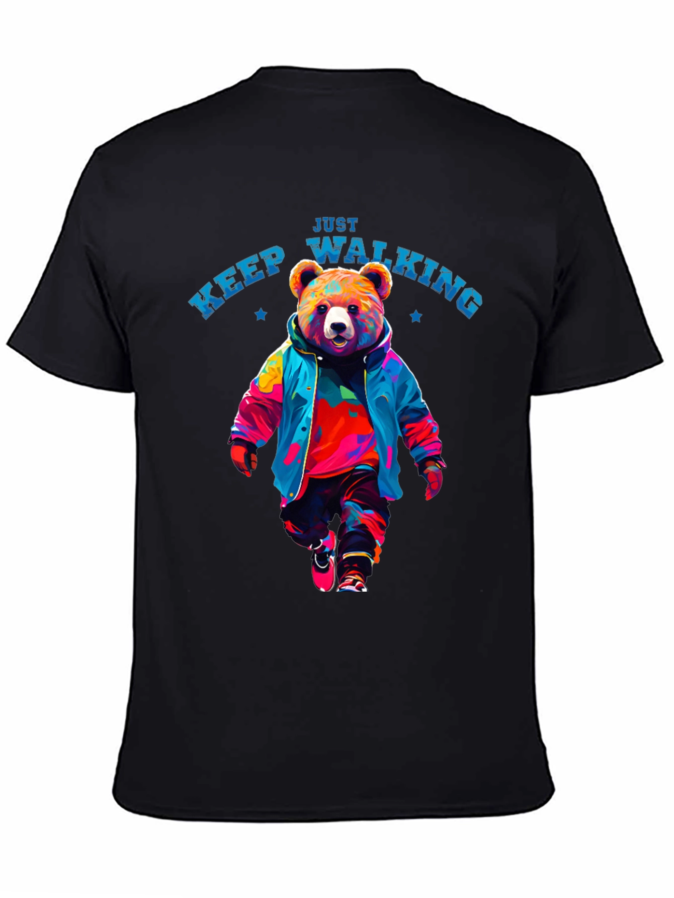 Black Just Keep Walking Bear T-Shirt view 4