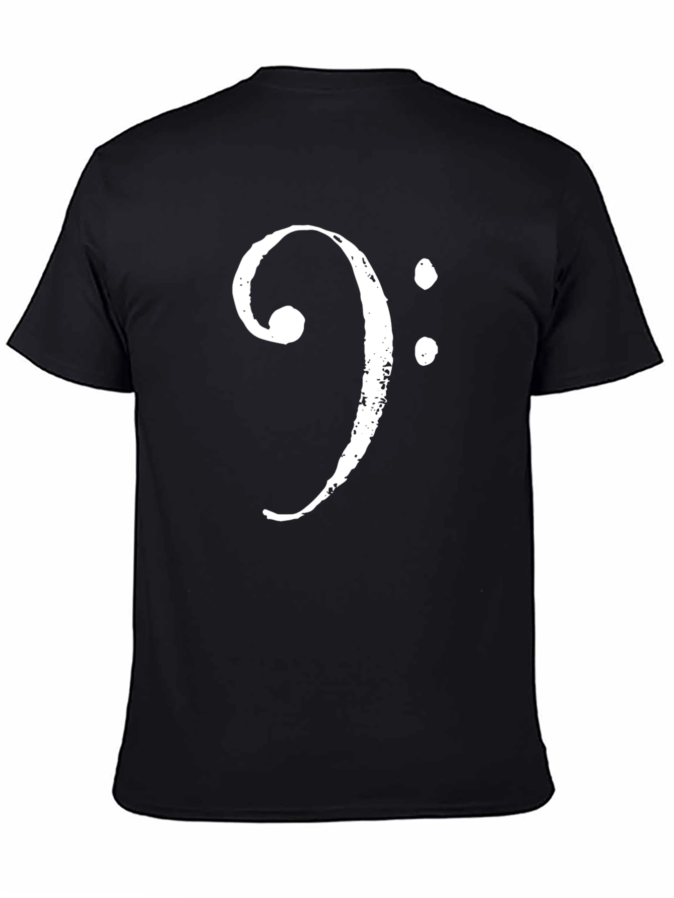 Black Bass Clef Music Note Graphic Tee - Black view 4