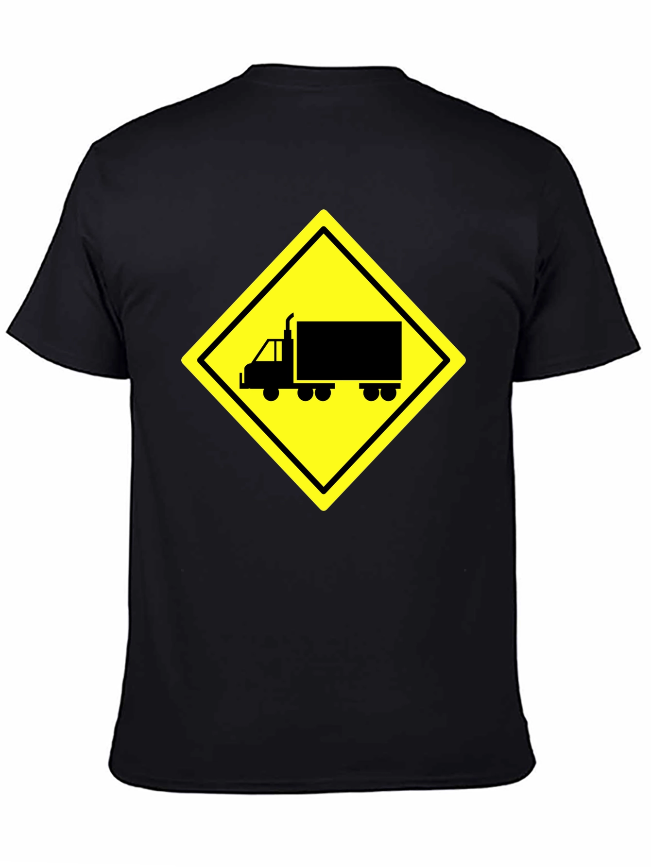 Black Truck Crossing Sign Graphic Tee - Black view 4