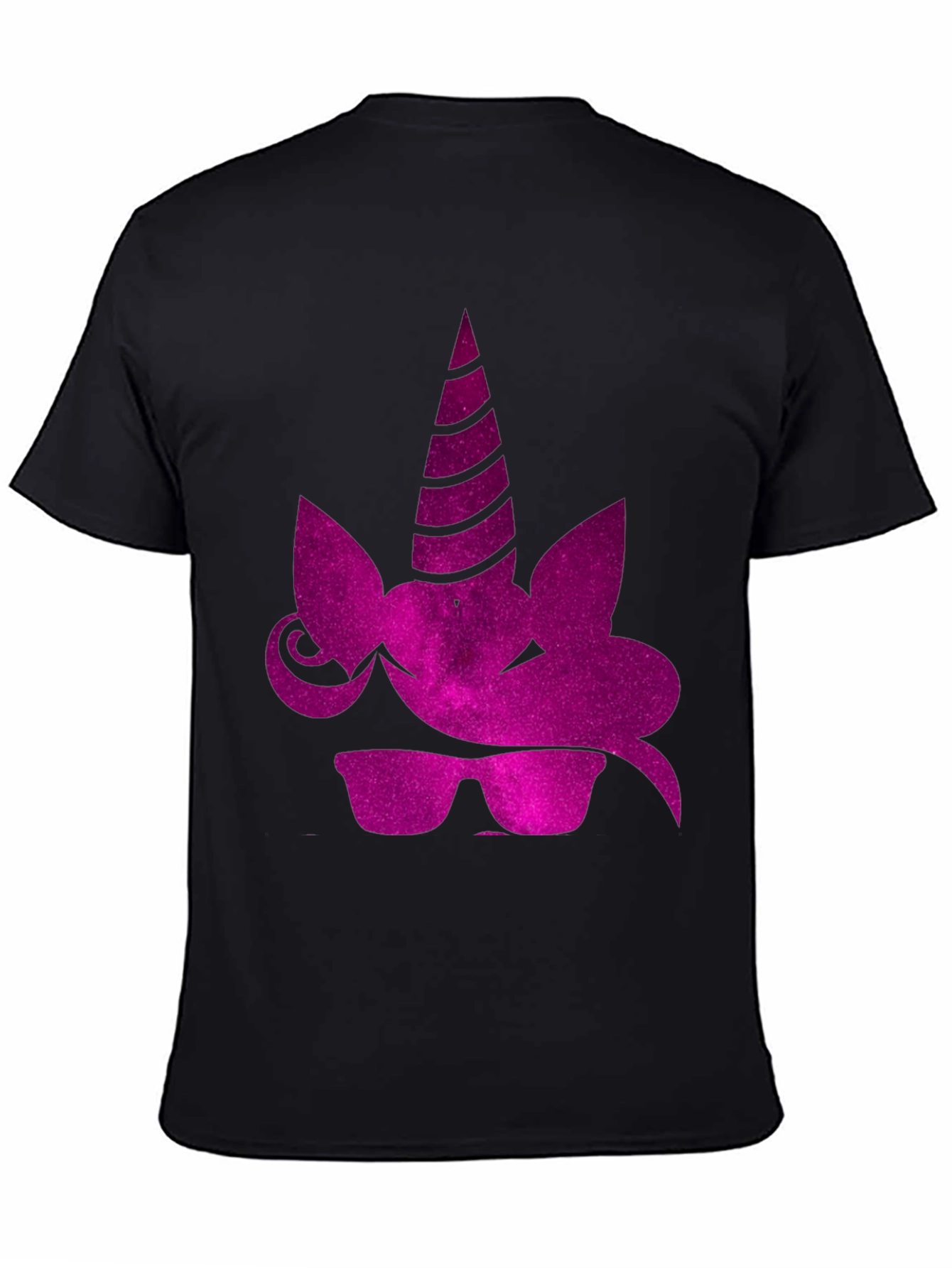 Black Cool Unicorn Tee - Black Graphic T-Shirt view 4