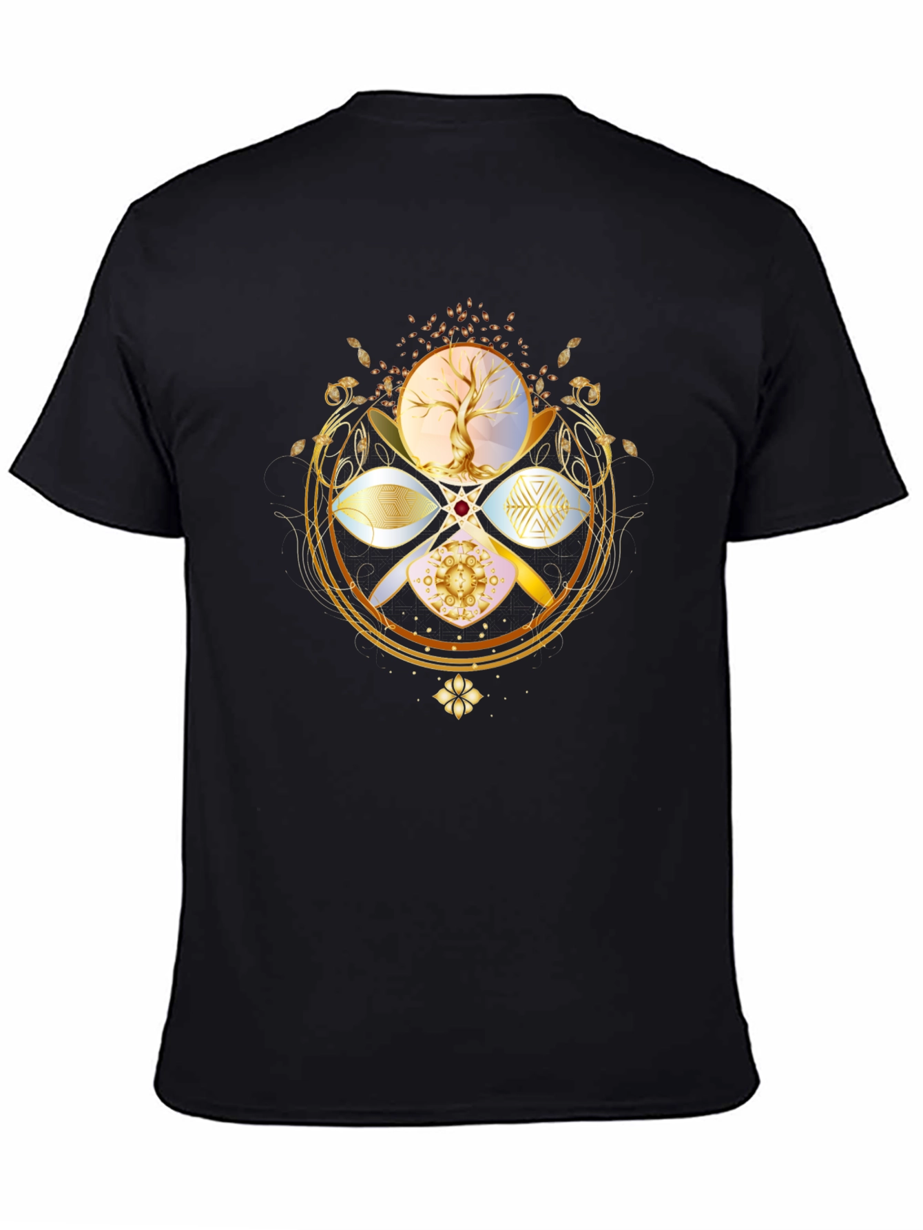 Black Esoteric Tree of Life Graphic Tee - Black view 4
