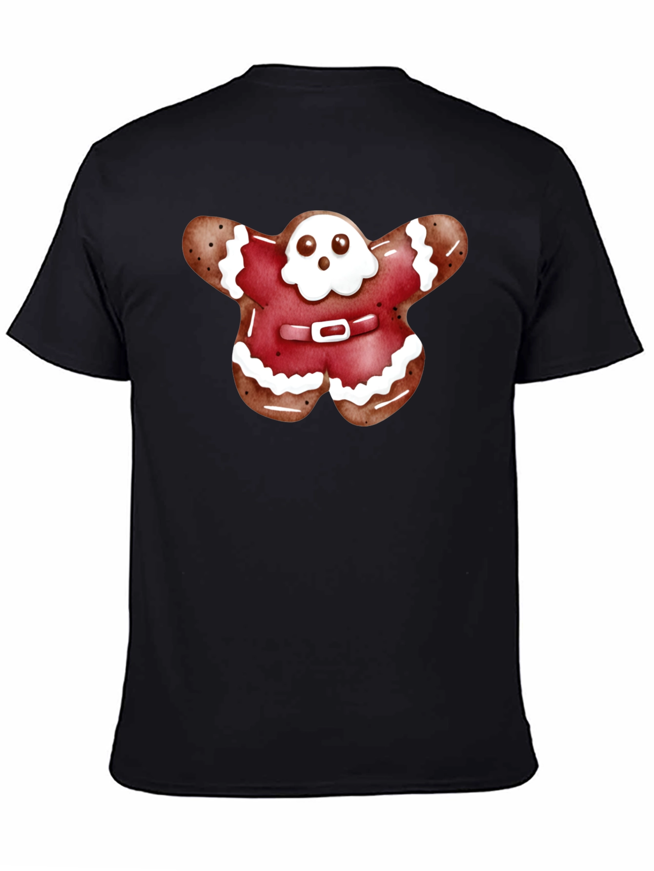 Black Gingerbread Ghost T-Shirt view 4