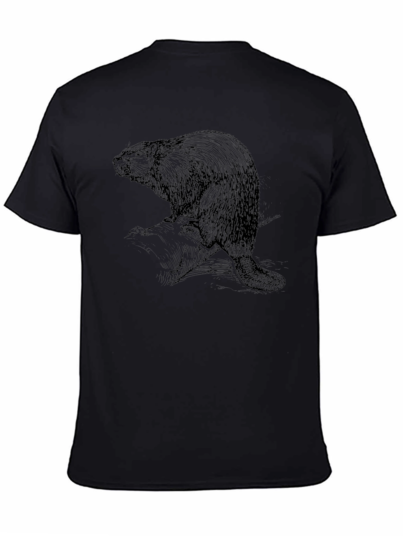 Black Beaver Graphic Tee - Black Cotton Blend view 4