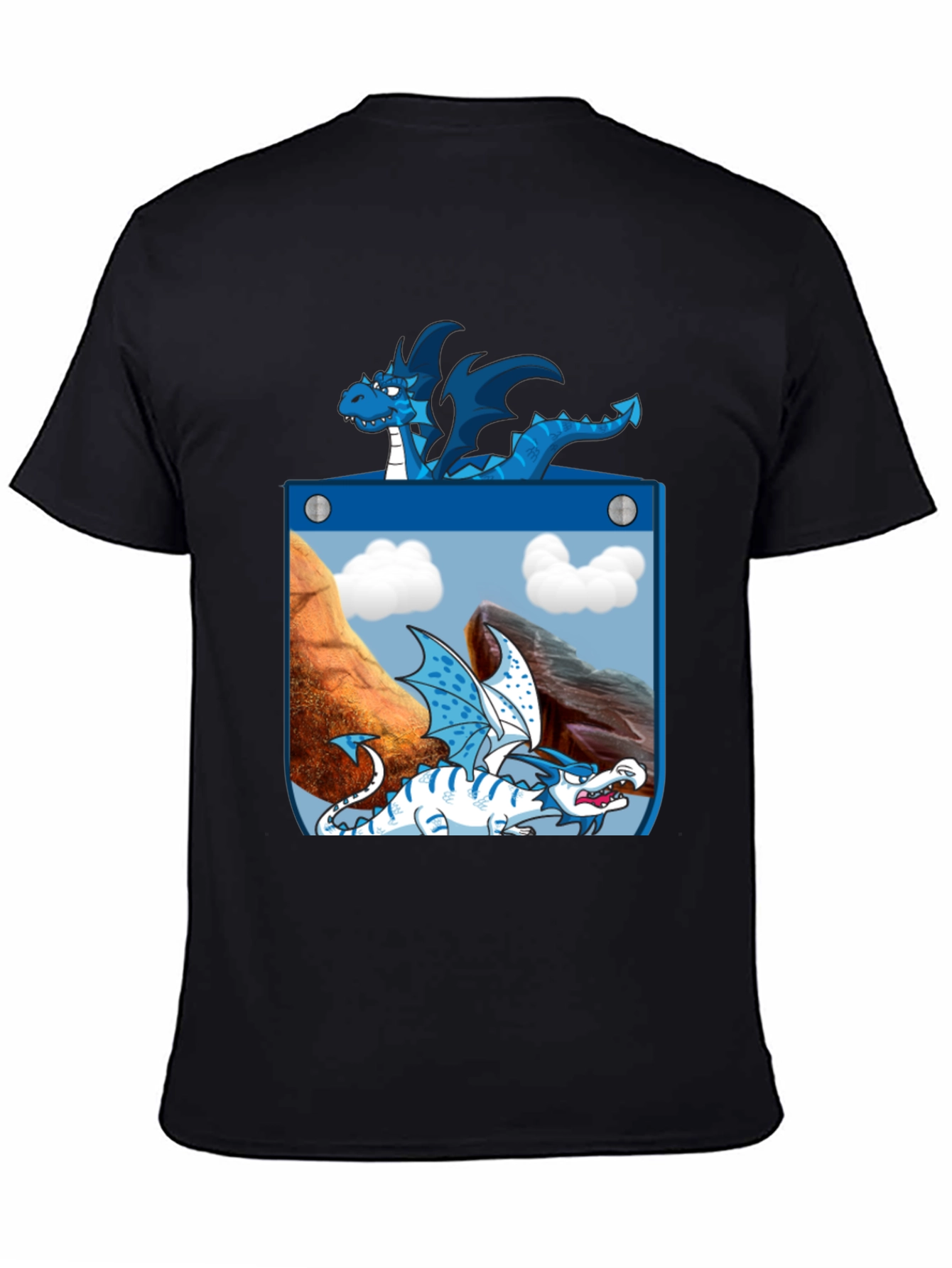 Black Dragon Pocket Graphic Tee - Fantasy Creature Design view 4