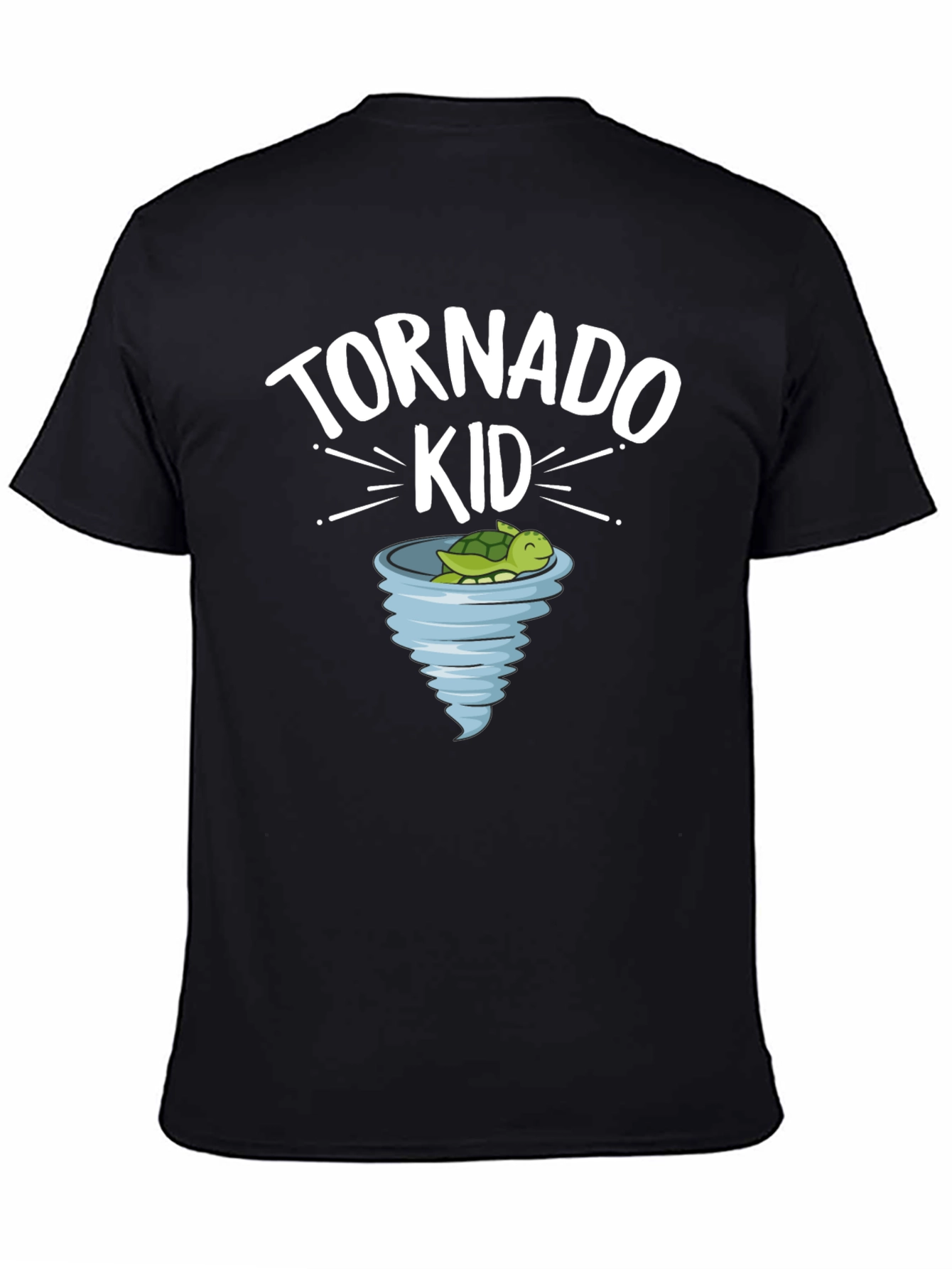 Black Tornado Kid Black T-Shirt Cute Turtle Cartoon view 4