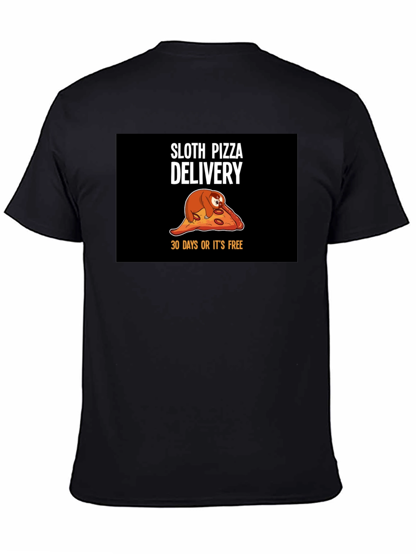 Black Sloth Pizza Delivery T-Shirt - Funny, Unique Design view 4