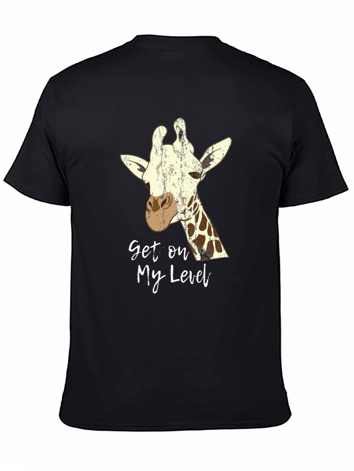 Black Get on My Level Giraffe Graphic Tee - Black view 4