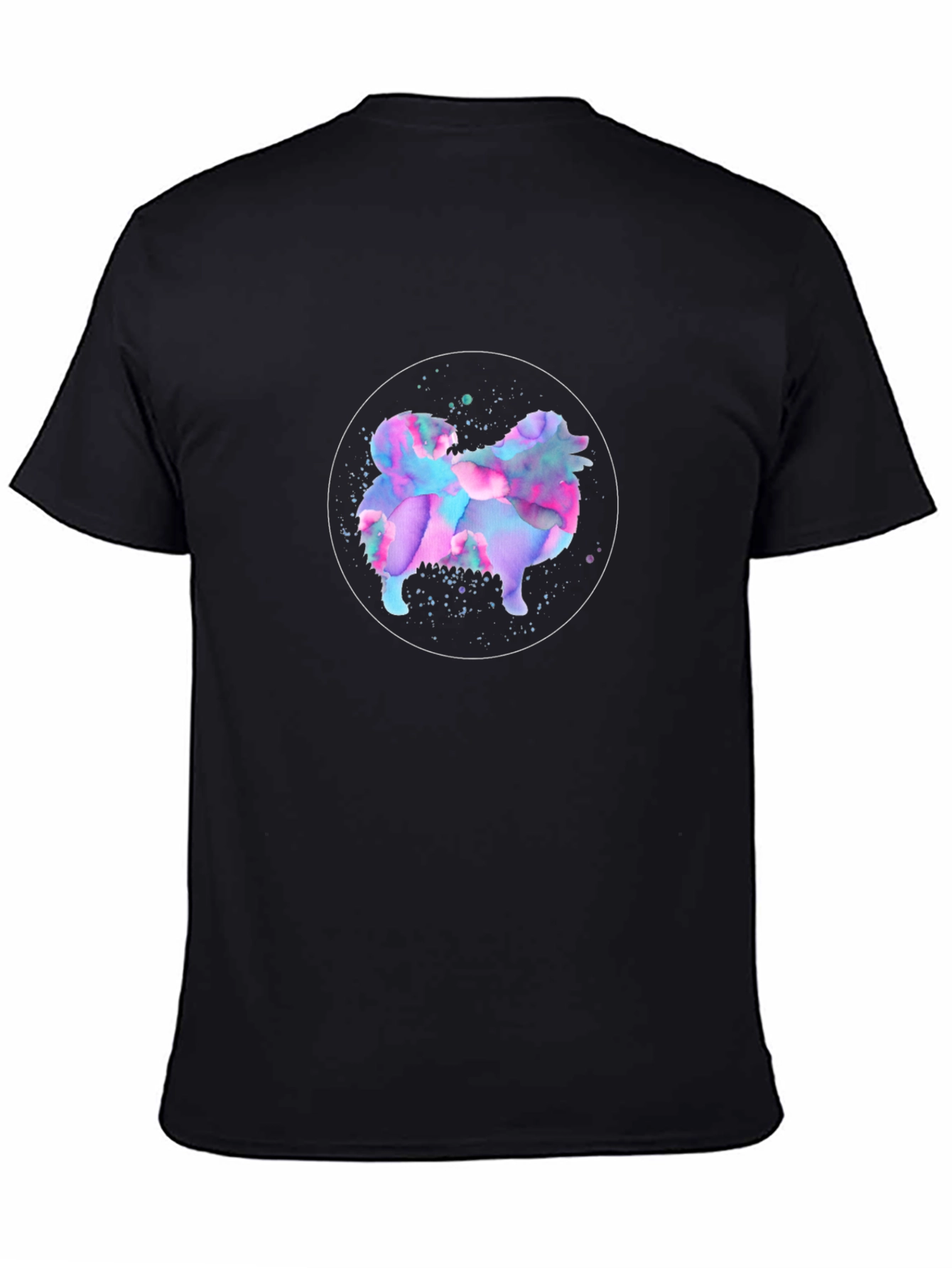 Black Watercolor Dog T-Shirt - Unique Graphic Tee view 4