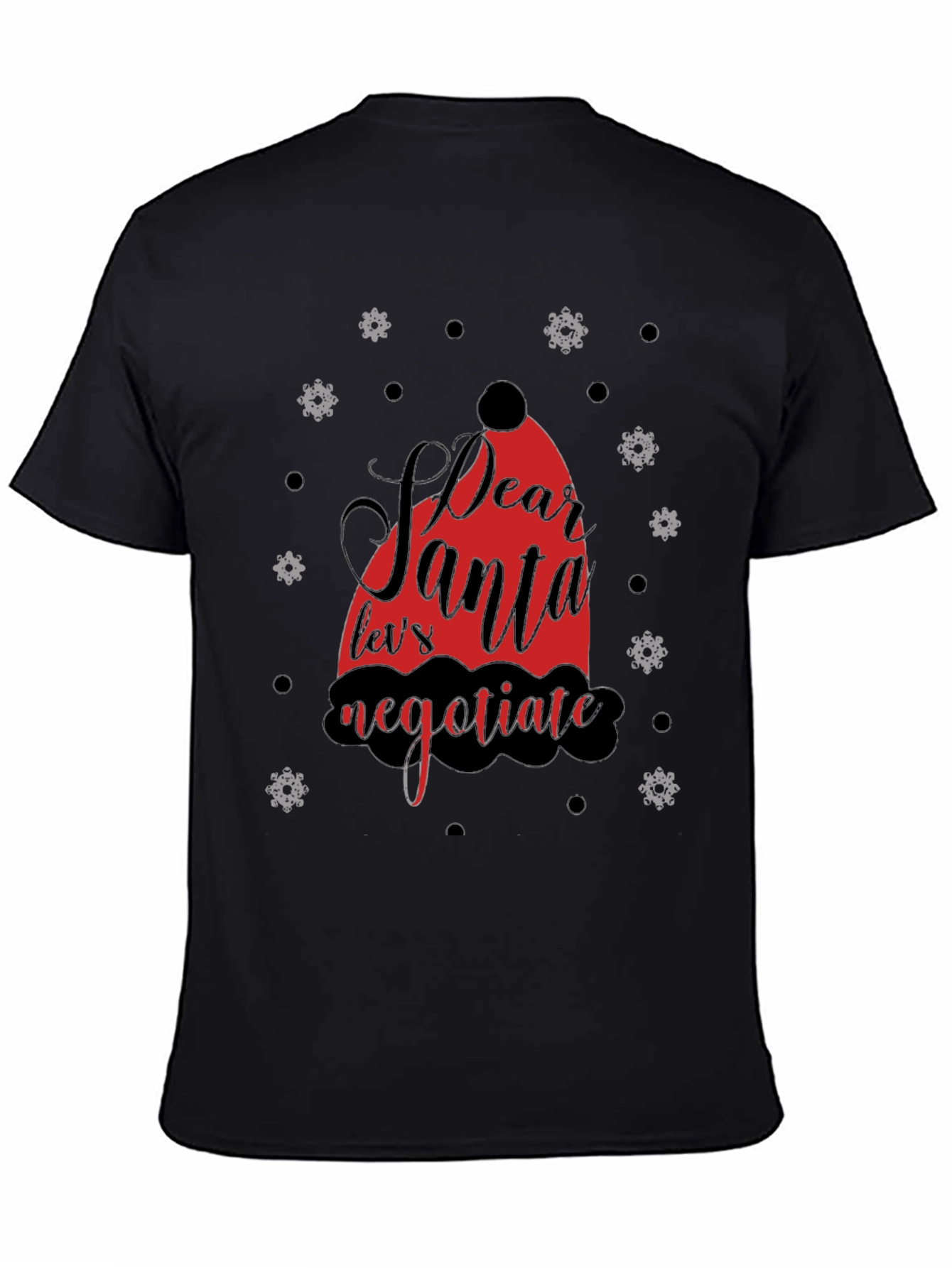 Black Dear Santa Negotiate Graphic Tee view 4