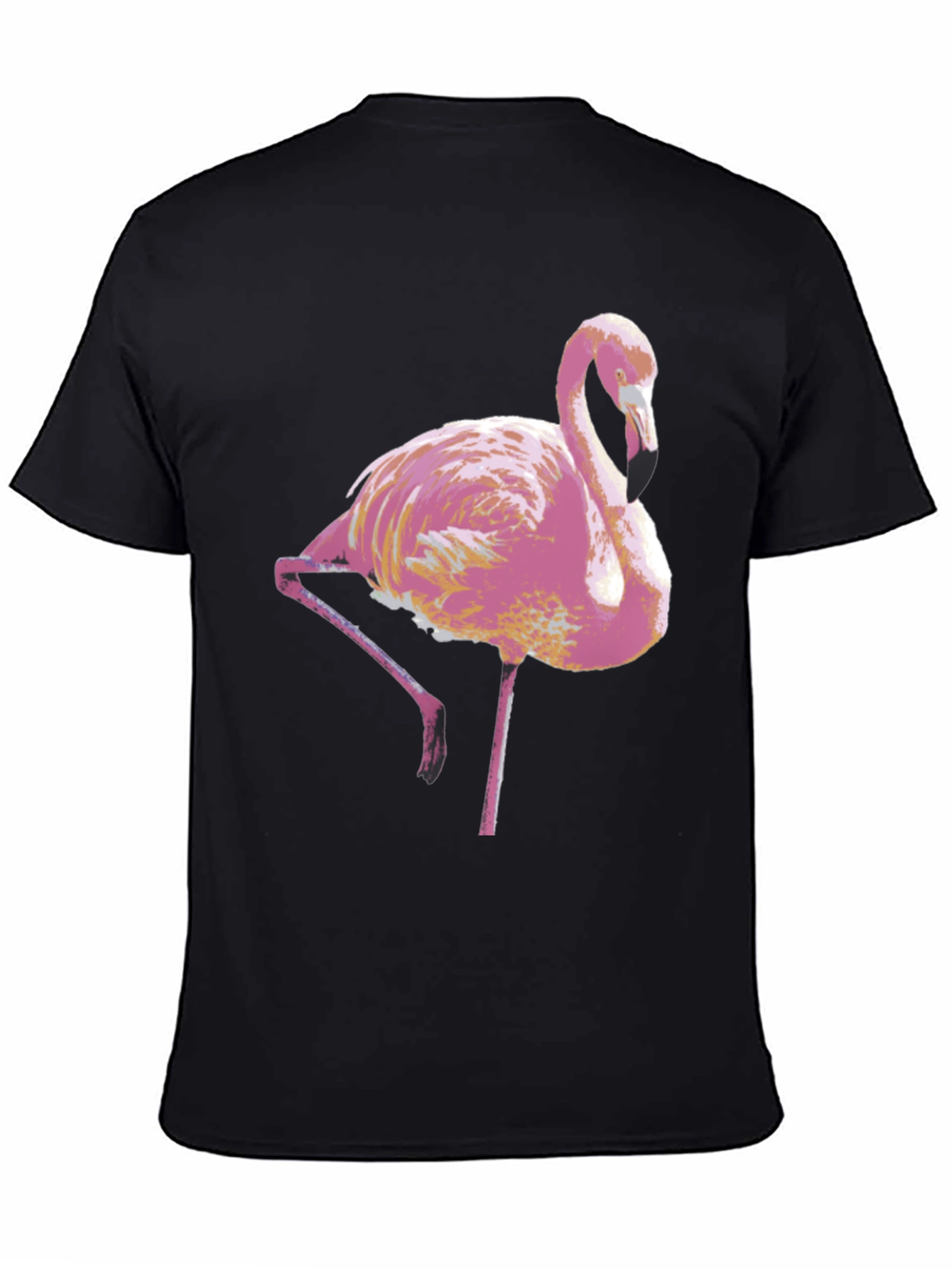 Black Pink Flamingo Graphic Tee - Stylish Men's T-Shirt view 4