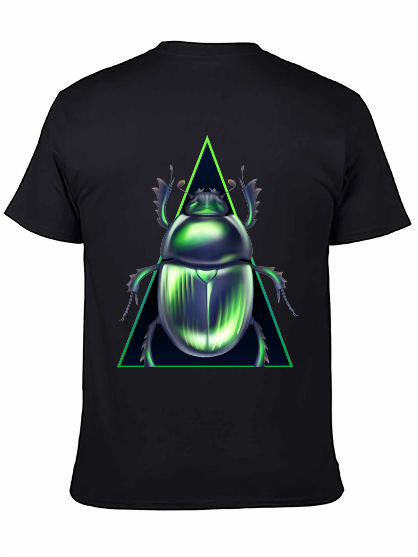 Black Emerald Scarab Beetle Graphic Tee view 4