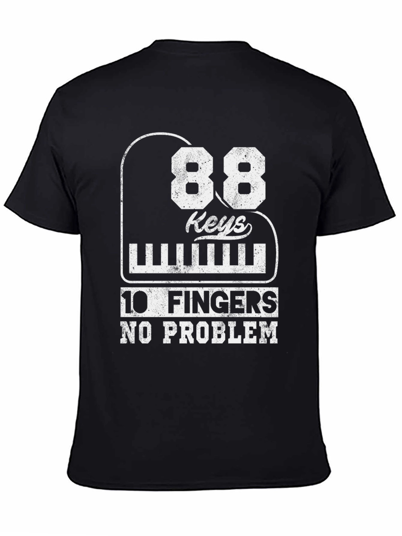 Black 88 Keys 10 Fingers No Problem T-Shirt view 4