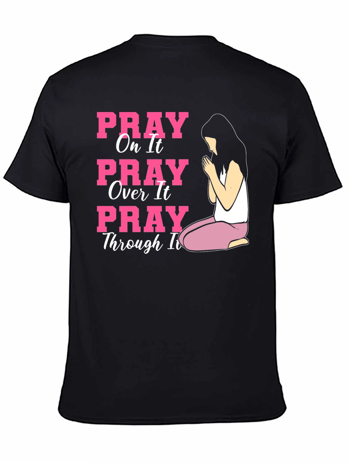 Black Pray On It Graphic Tee view 4