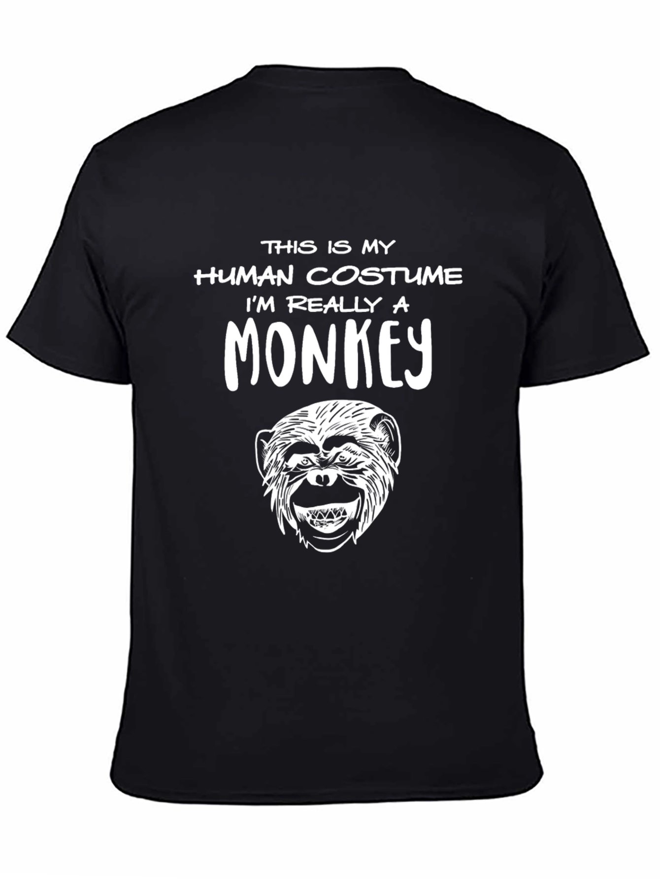Black Human Costume Monkey Graphic Tee view 4