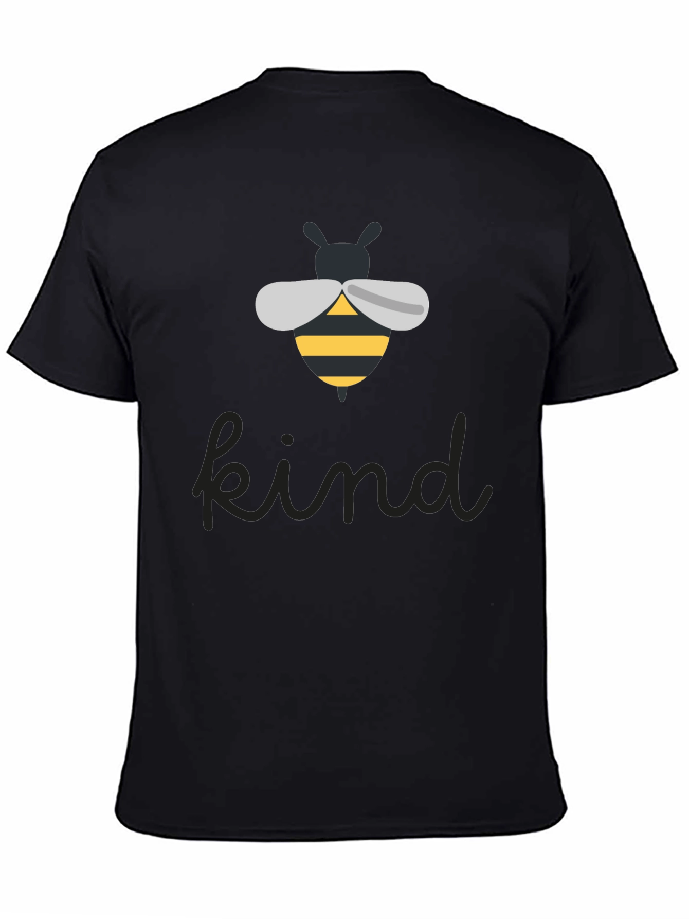 Black Bee Kind Graphic Tee - Unisex Black T-Shirt view 4