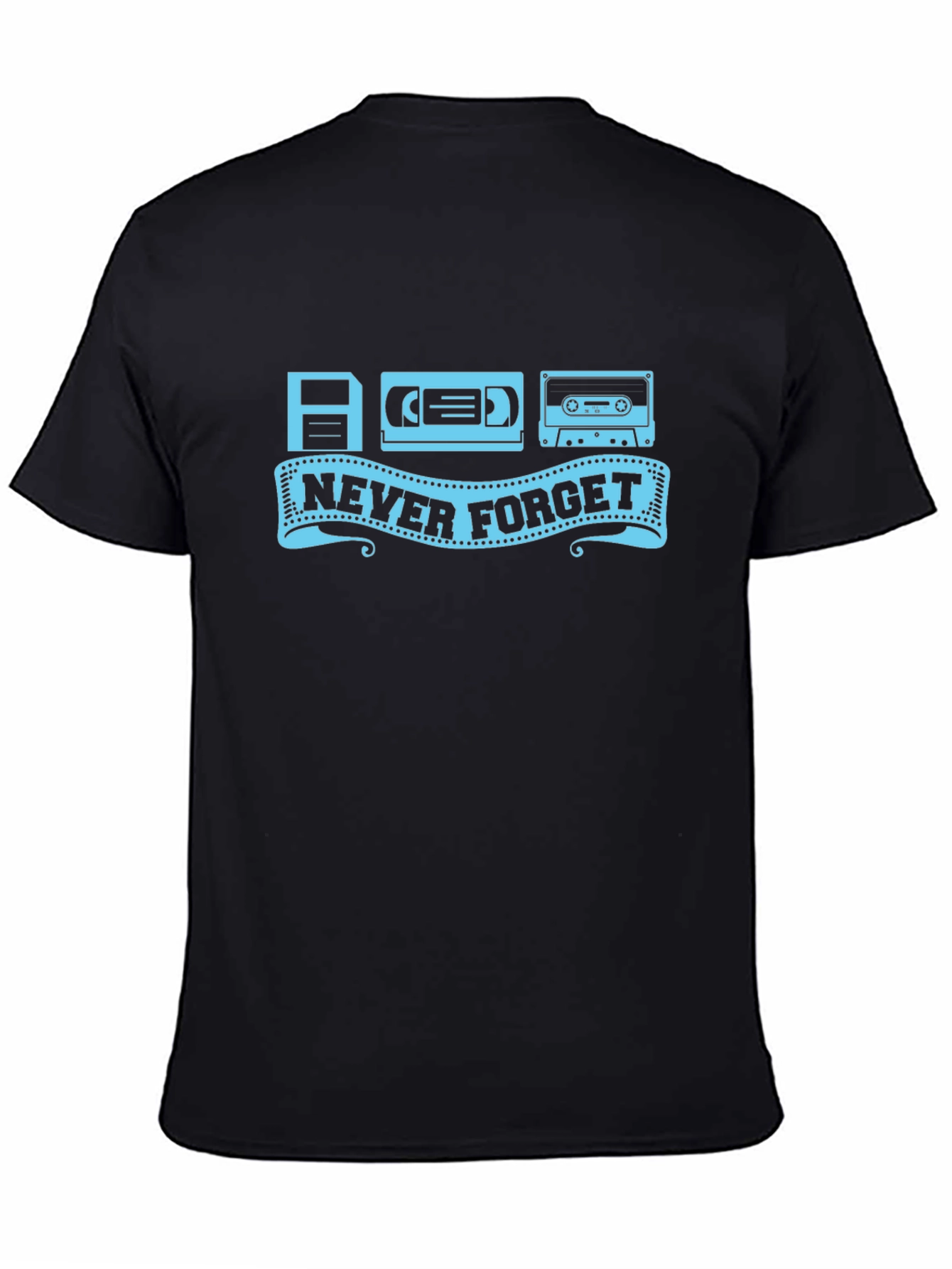 Black Never Forget Retro Tech T-Shirt view 4