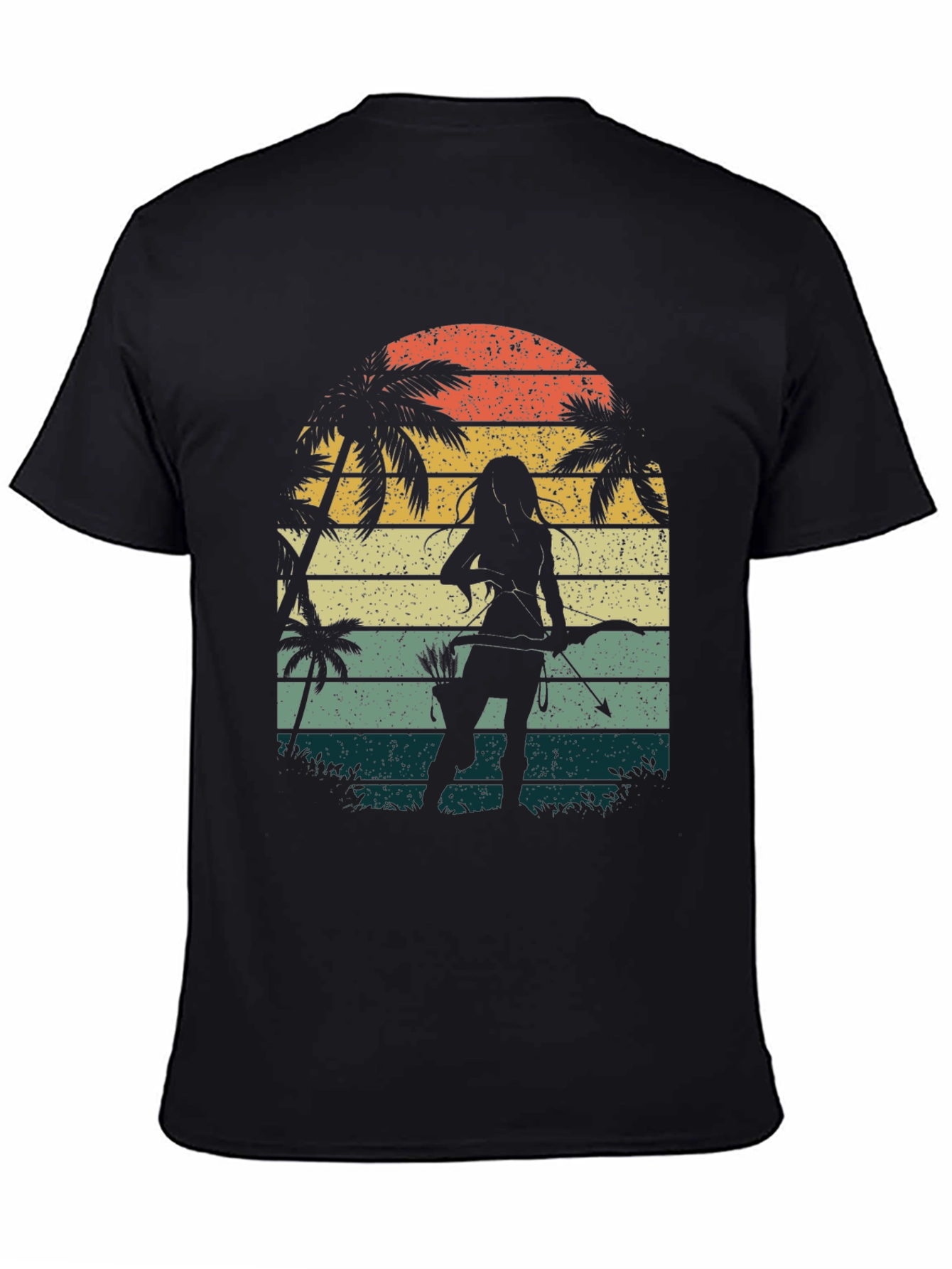 Retro Archer Tee - Tropical Sunset Design - 4