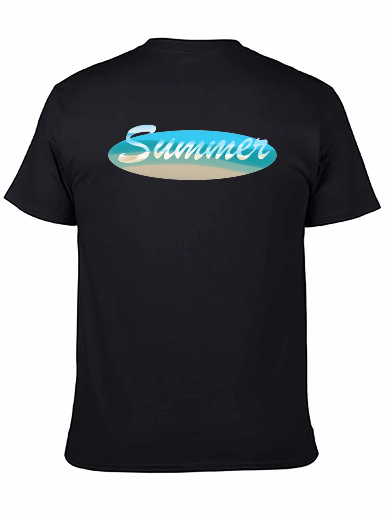 Black Summer Beach Vibe Black T-Shirt view 4