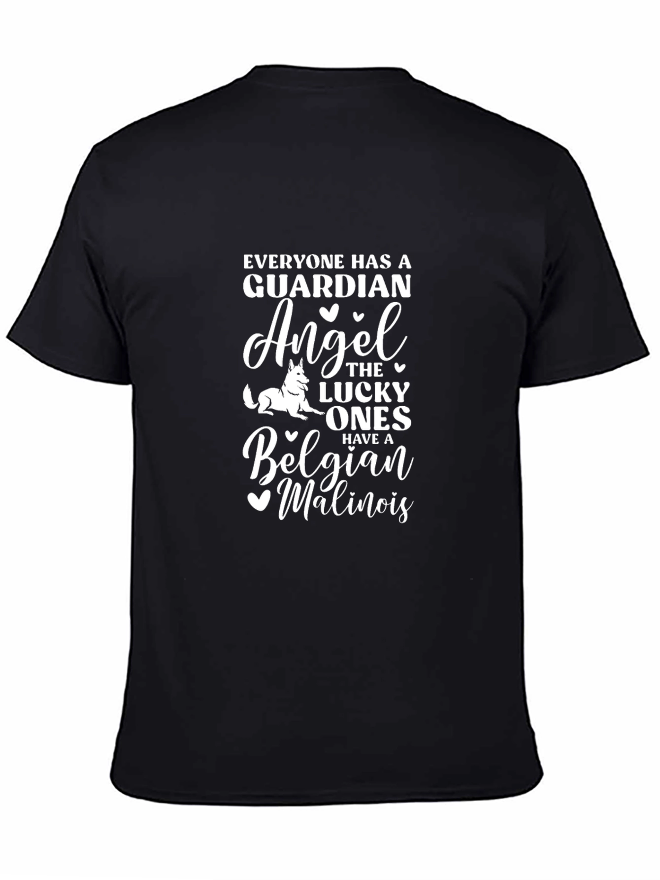 Black Guardian Angel Belgian Malinois T-Shirt view 4