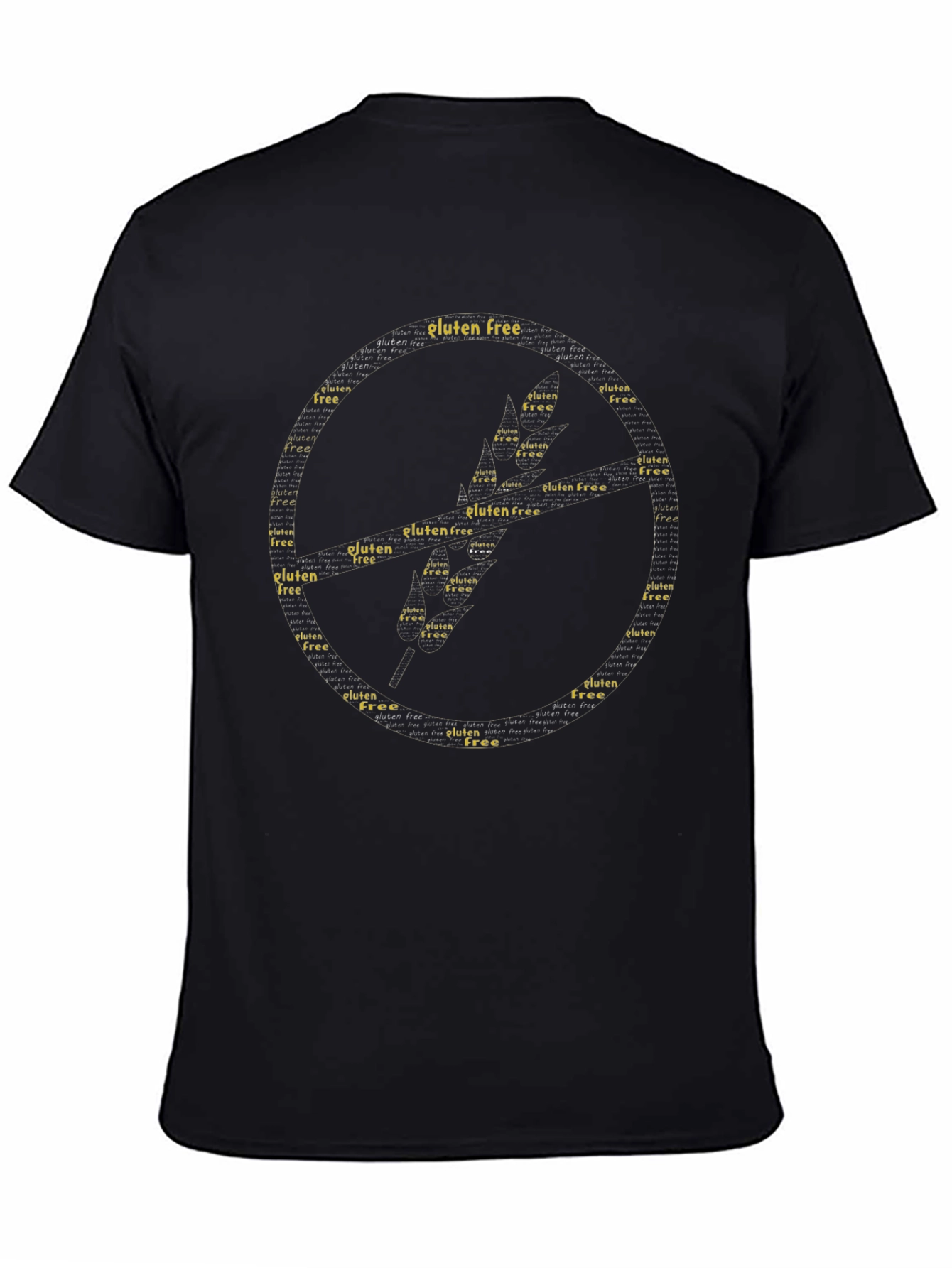 Black Gluten Free Word Art T-Shirt view 4