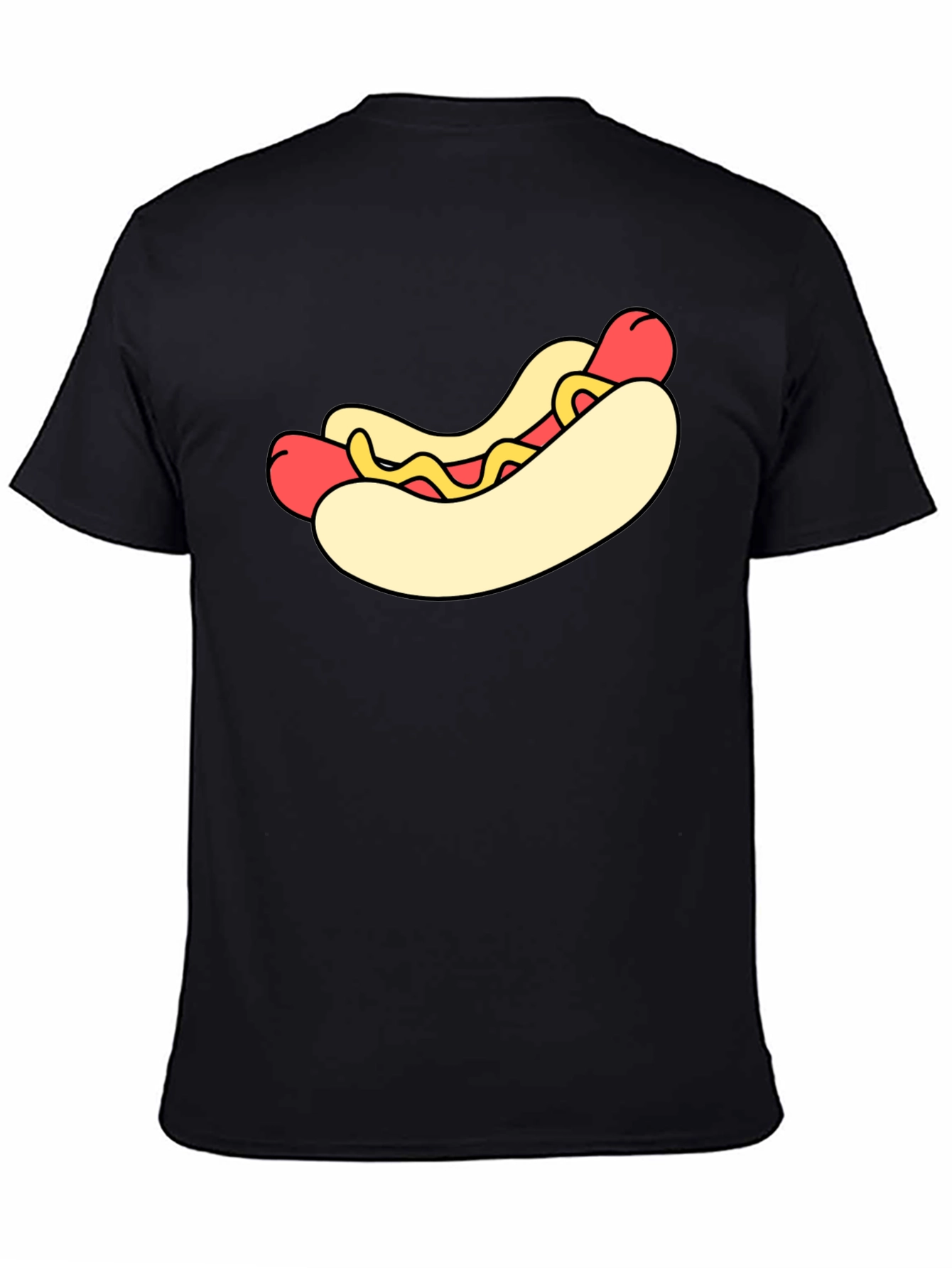Black Hot Dog Graphic Black T-Shirt view 4