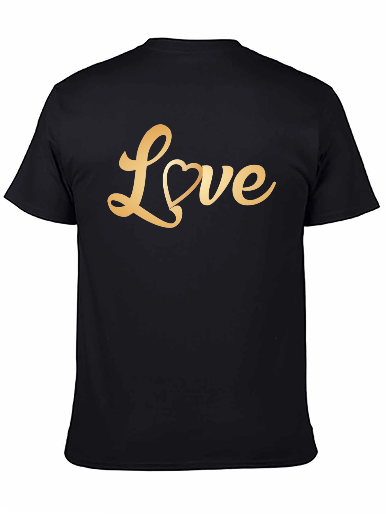 Black Love Heart Graphic Tee - Stylish Black T-Shirt view 4