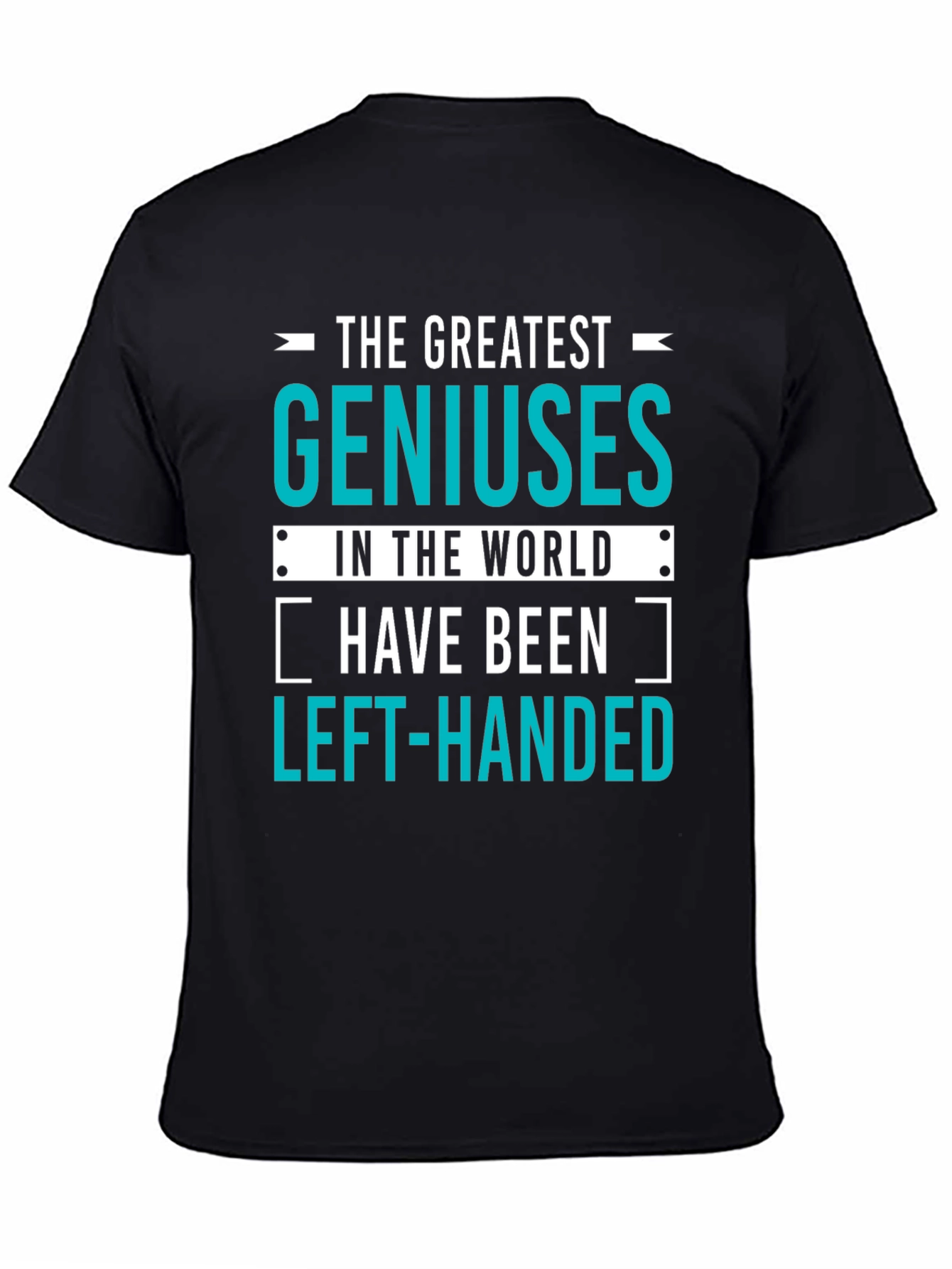 Black Genius Left-Handed T-Shirt: Funny Gift for Smart People! view 4