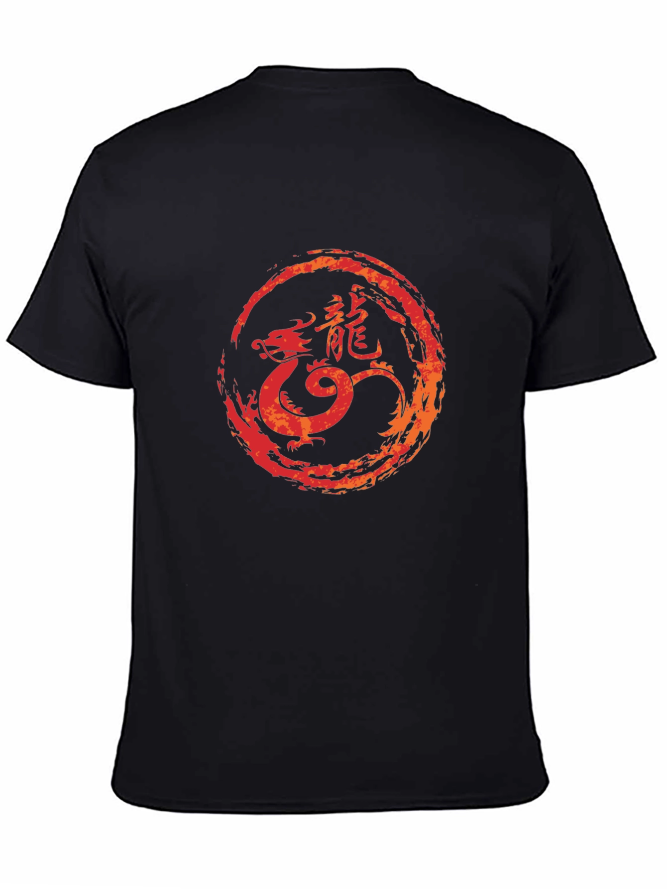 Black Dragon Circle Graphic Tee - Black Cotton Blend view 4