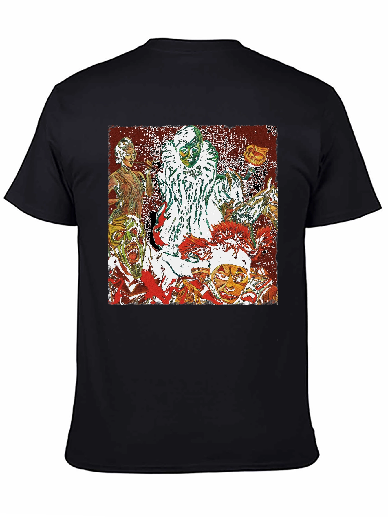 Black Creepy Clown Horror Graphic Tee - Black view 4
