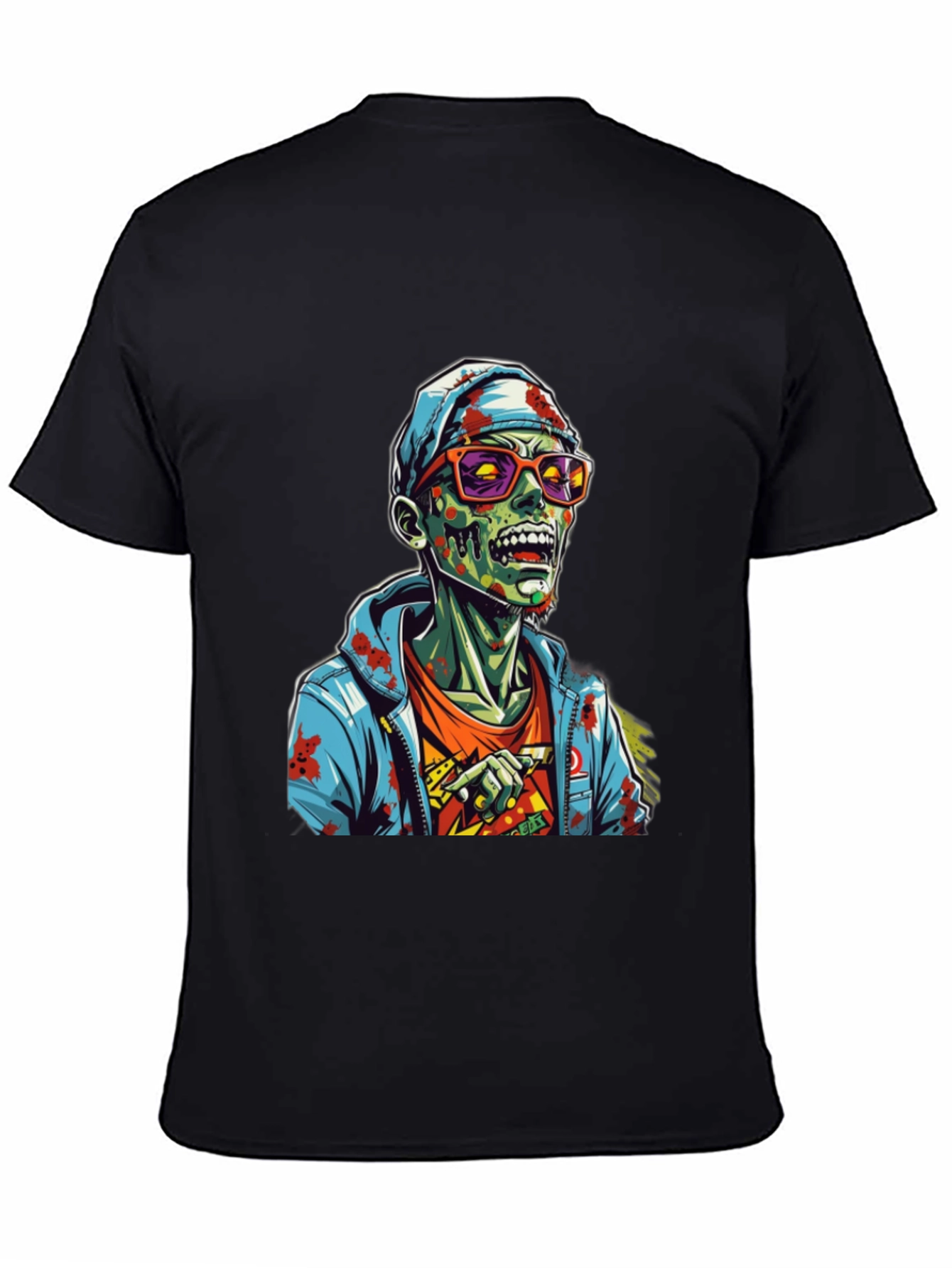 Black Zombie Graphic T-Shirt - Men's Black Tee view 4