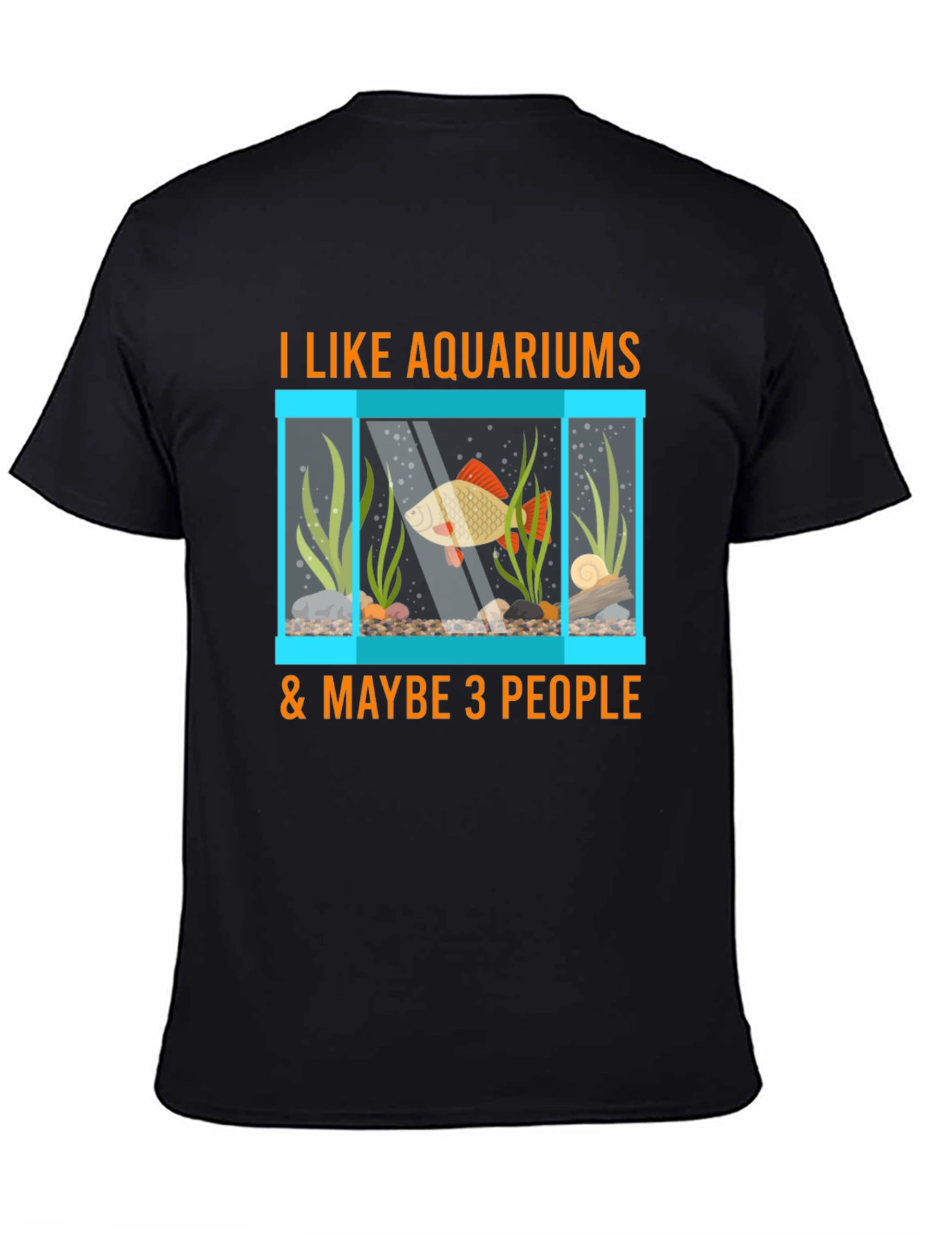 Black Aquarium Lover T-Shirt: Fish Tank & Maybe 3 People view 4