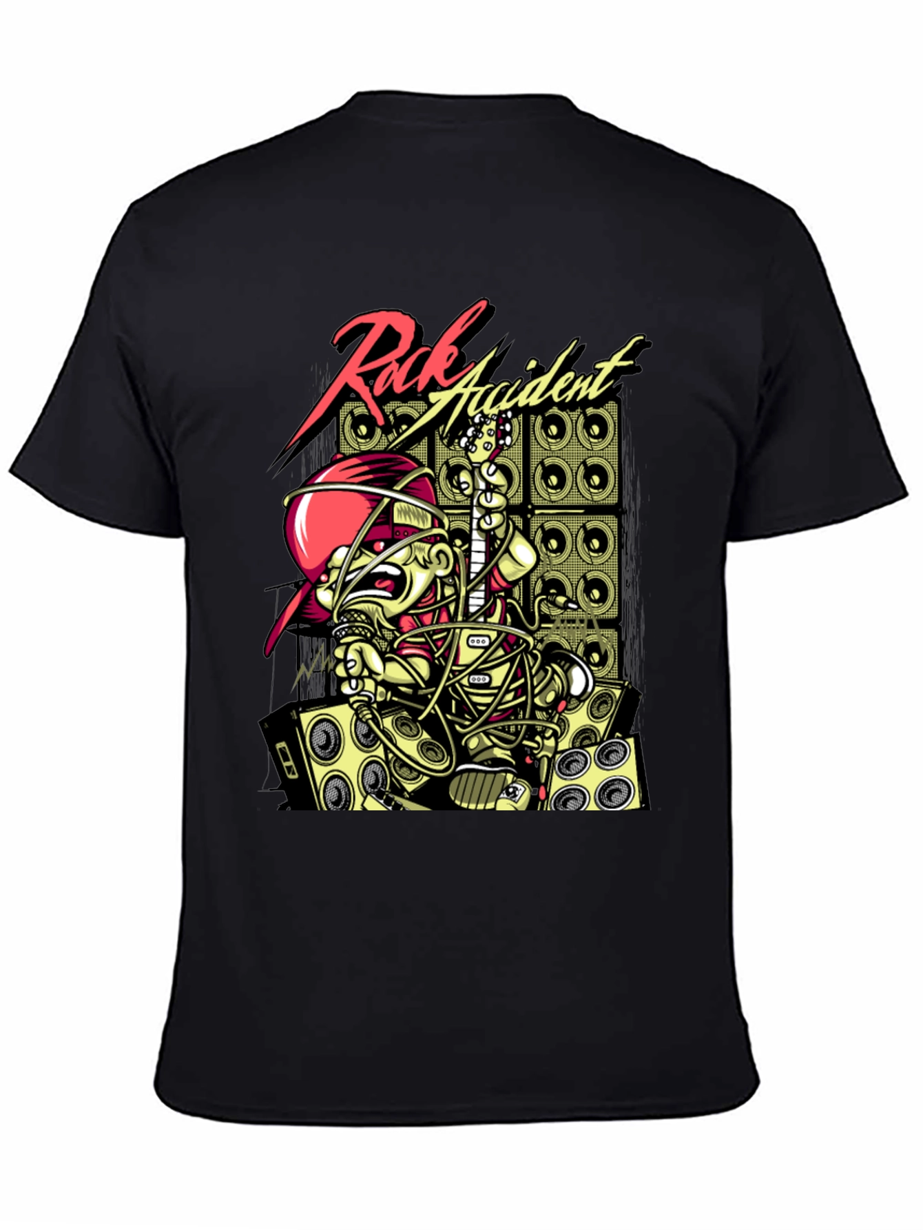 Black Rock Accident Graphic Print Black T-Shirt view 4