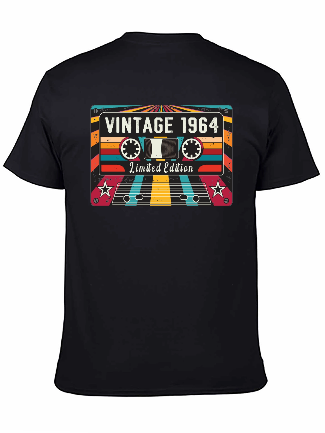 Black Vintage 1964 Cassette Tape T-Shirt - Limited Edition view 4