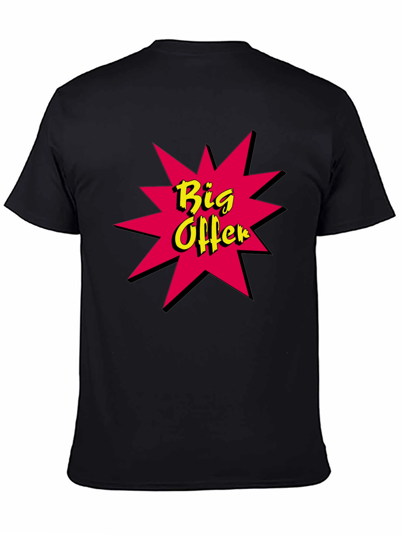 Black Big Offer Graphic Tee - Stylish Black Cotton T-Shirt view 4