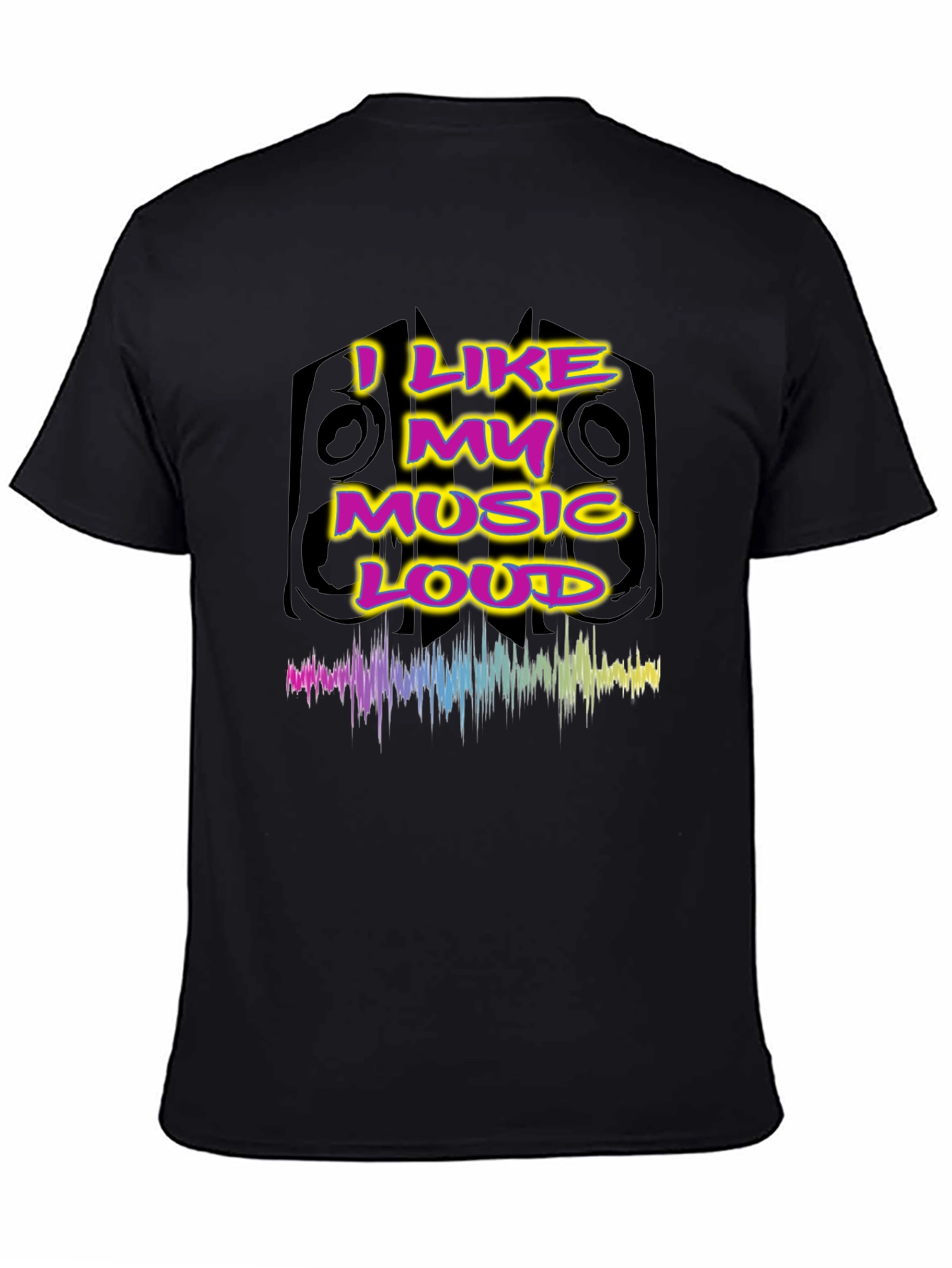 Black I Like My Music Loud Graphic Tee - Black view 4