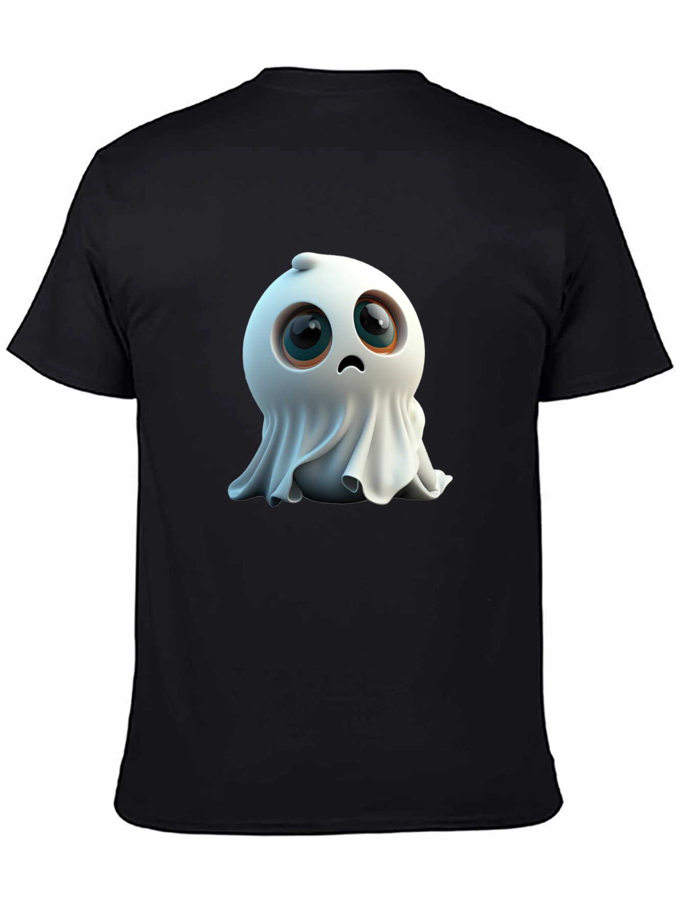 Black Cute Ghost Graphic Black T-Shirt view 4