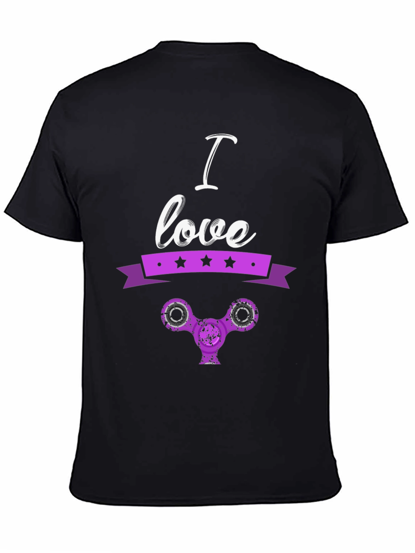 I Love Fidget Spinners Black T-Shirt - 4