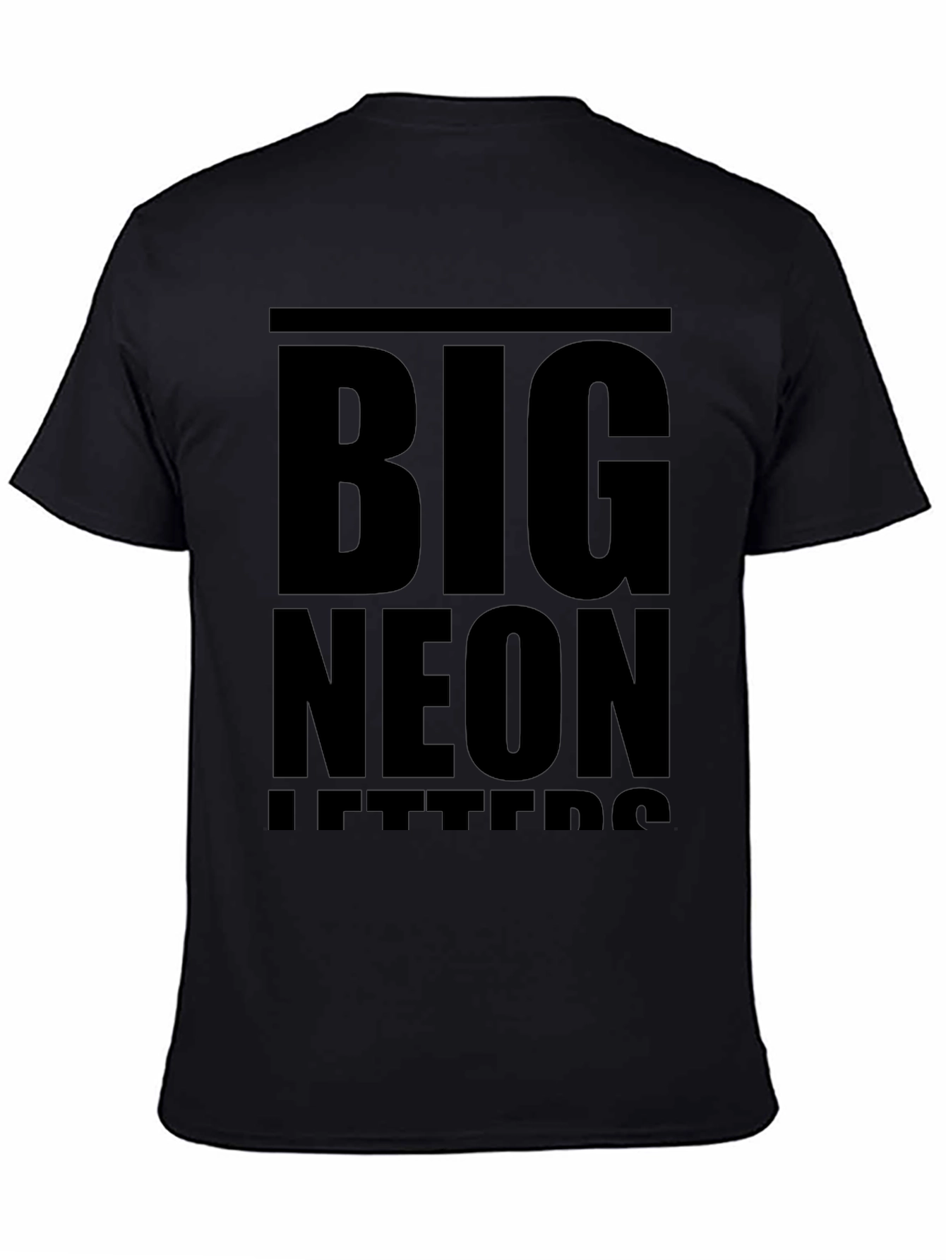 Black Bold Statement T-Shirt: Big Neon Letters Design view 4