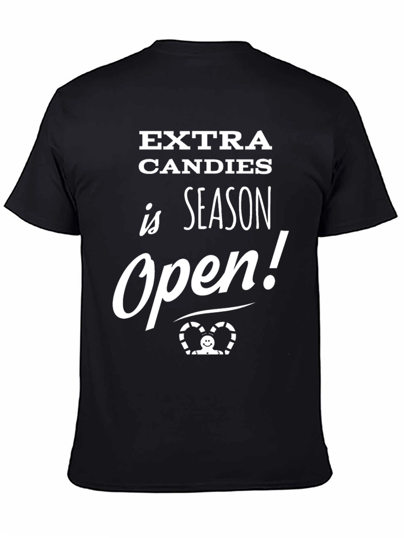 Black Extra Candies Season Open Black T-Shirt view 4