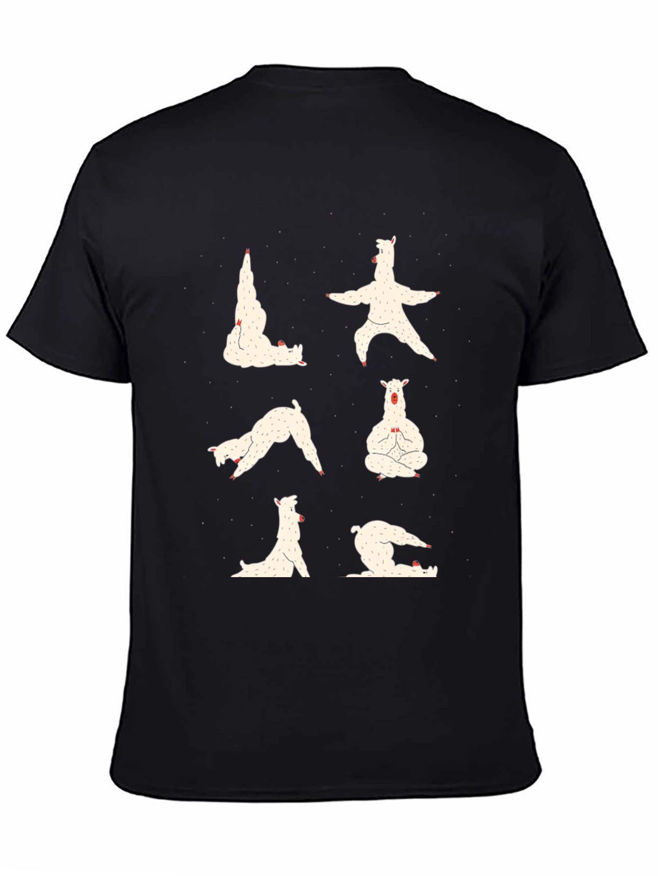 Black Yoga Llama Graphic Tee - Soft Cotton Blend view 4