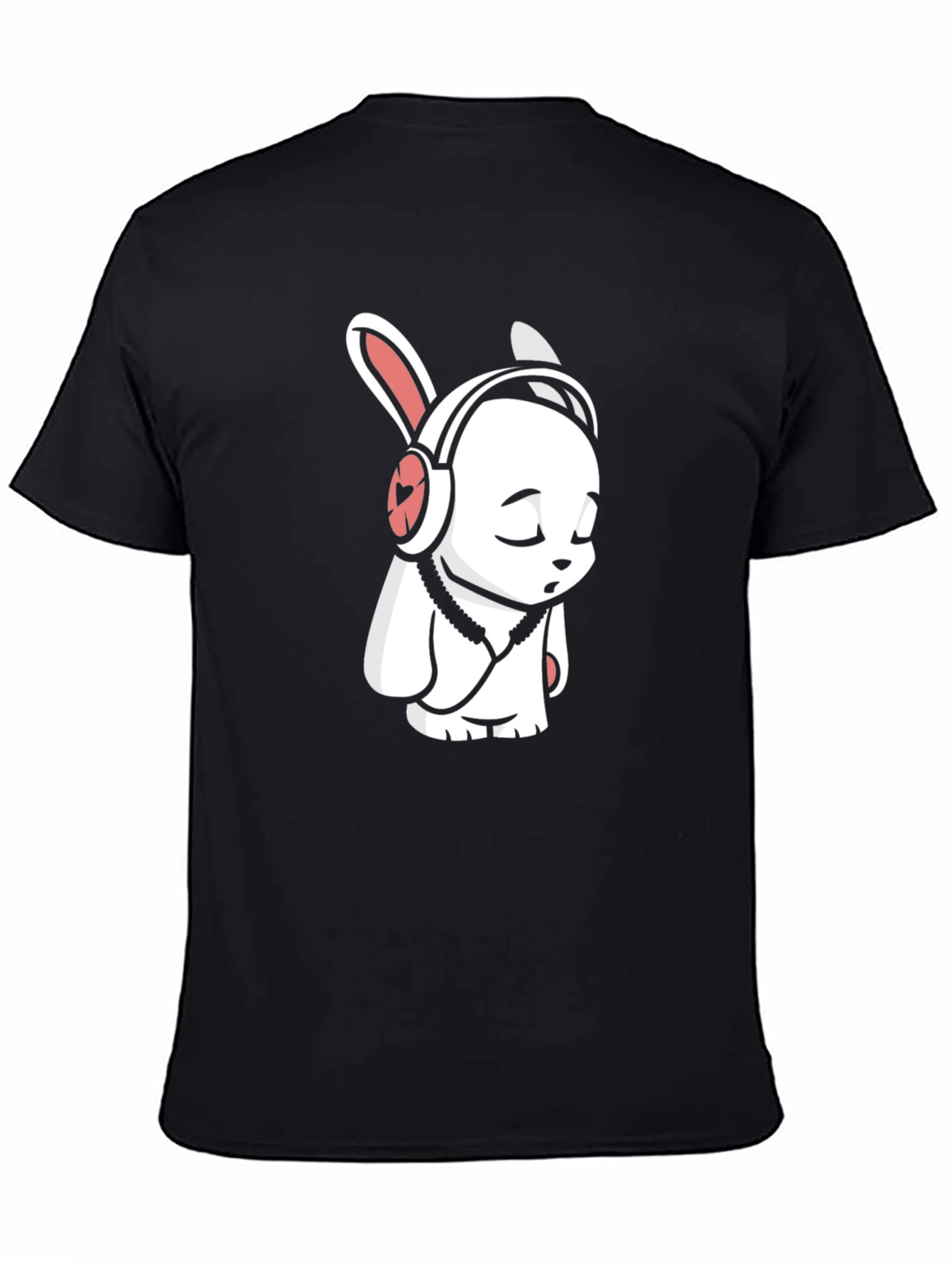 Black Cool Rabbit Tee - Black Graphic T-Shirt view 4