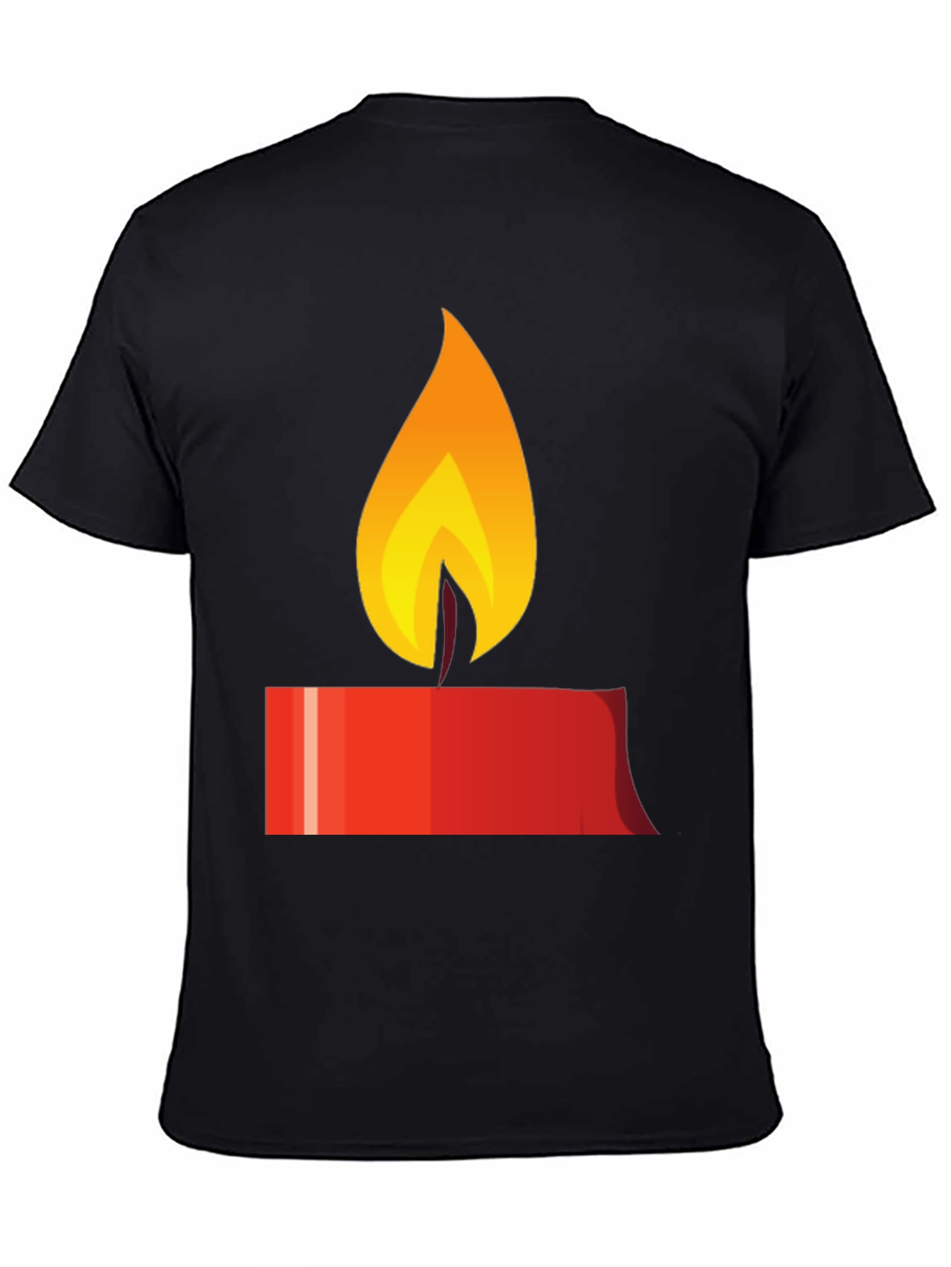 Black Candle Flame Graphic Tee - Black Unisex T-Shirt view 4