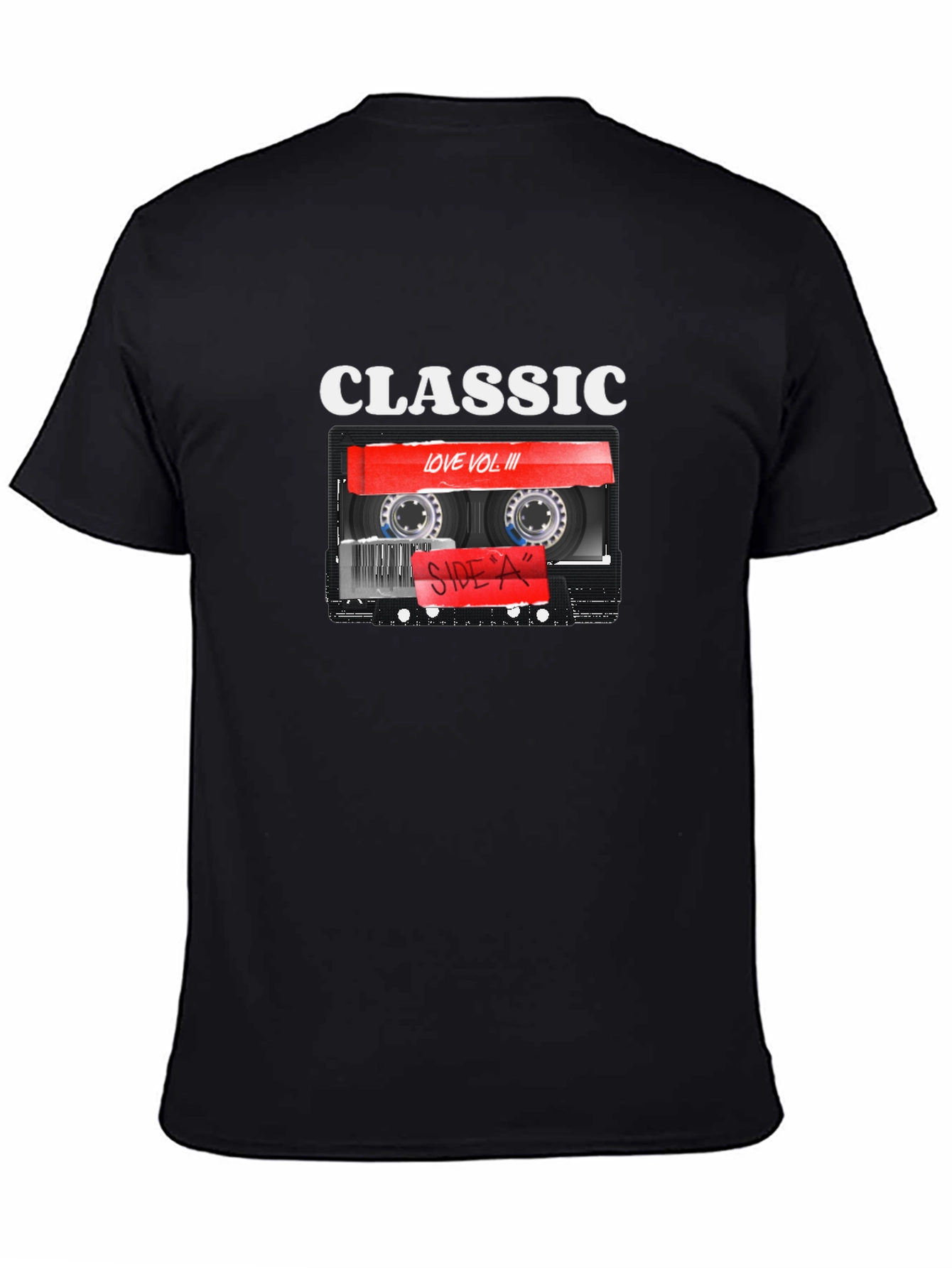 Black Classic Love Vol III Cassette Tape Graphic T-Shirt view 4