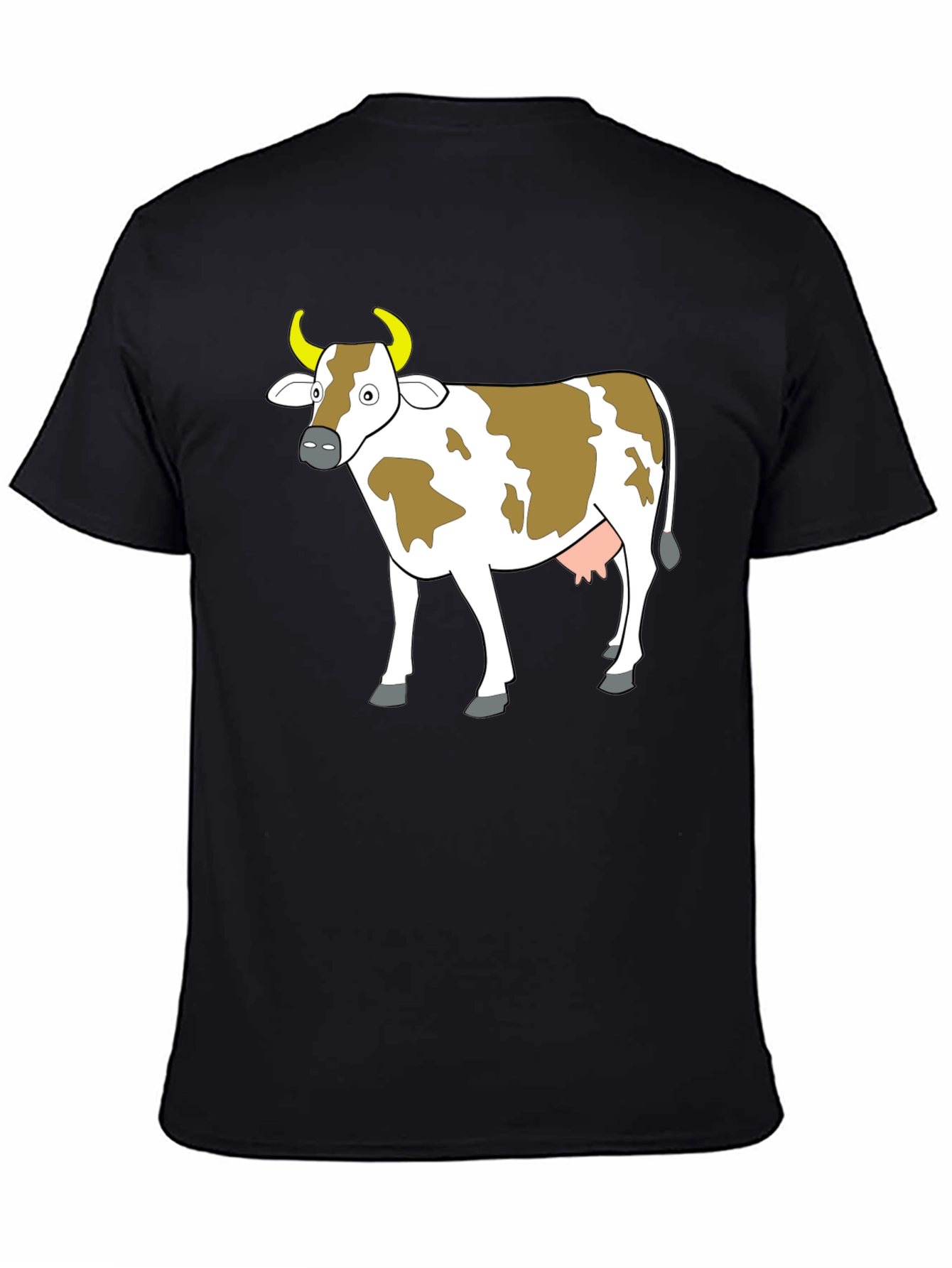 Black Cow Graphic Tee - Black Unisex T-Shirt view 4