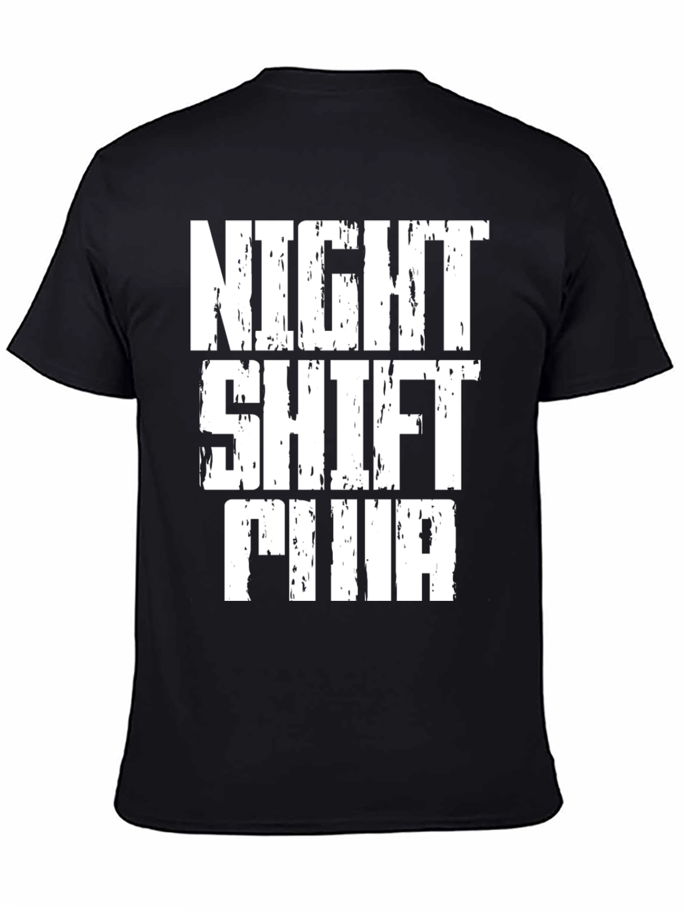 Black Night Shift FINA Graphic Tee - Black Cotton T-Shirt view 4