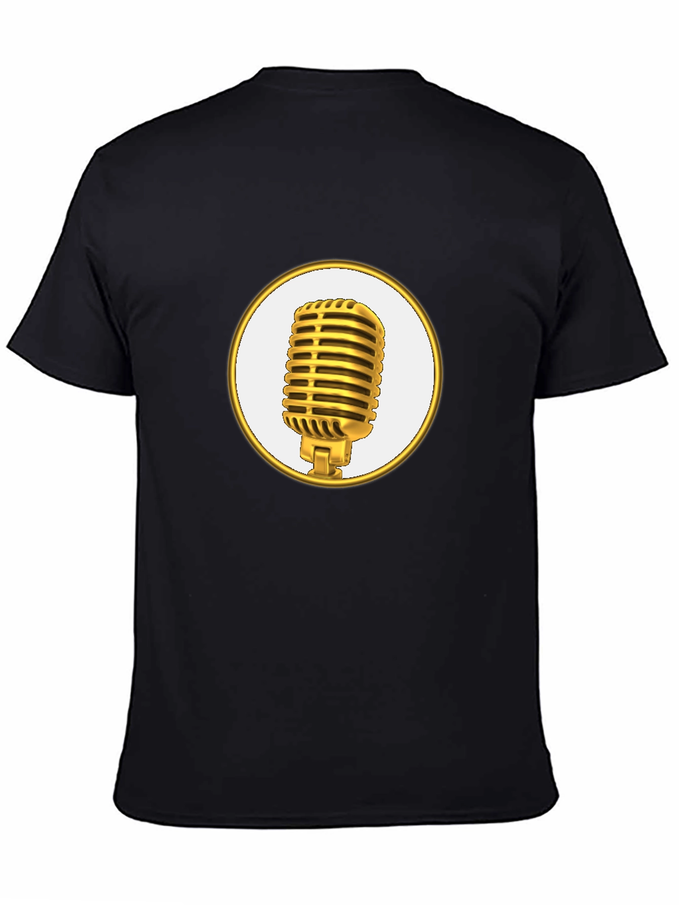 Black Retro Microphone Graphic Tee - Stylish & Comfortable view 4