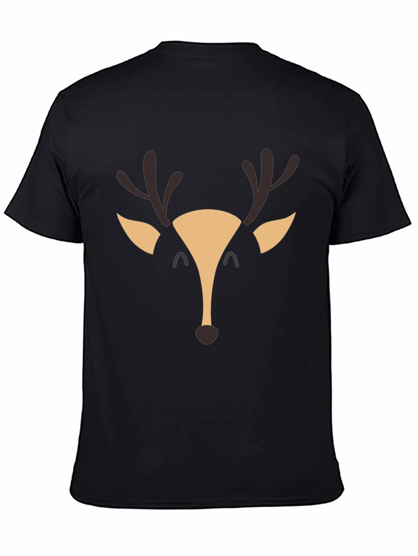 Black Reindeer Graphic Tee - Black Cotton Blend Shirt view 4