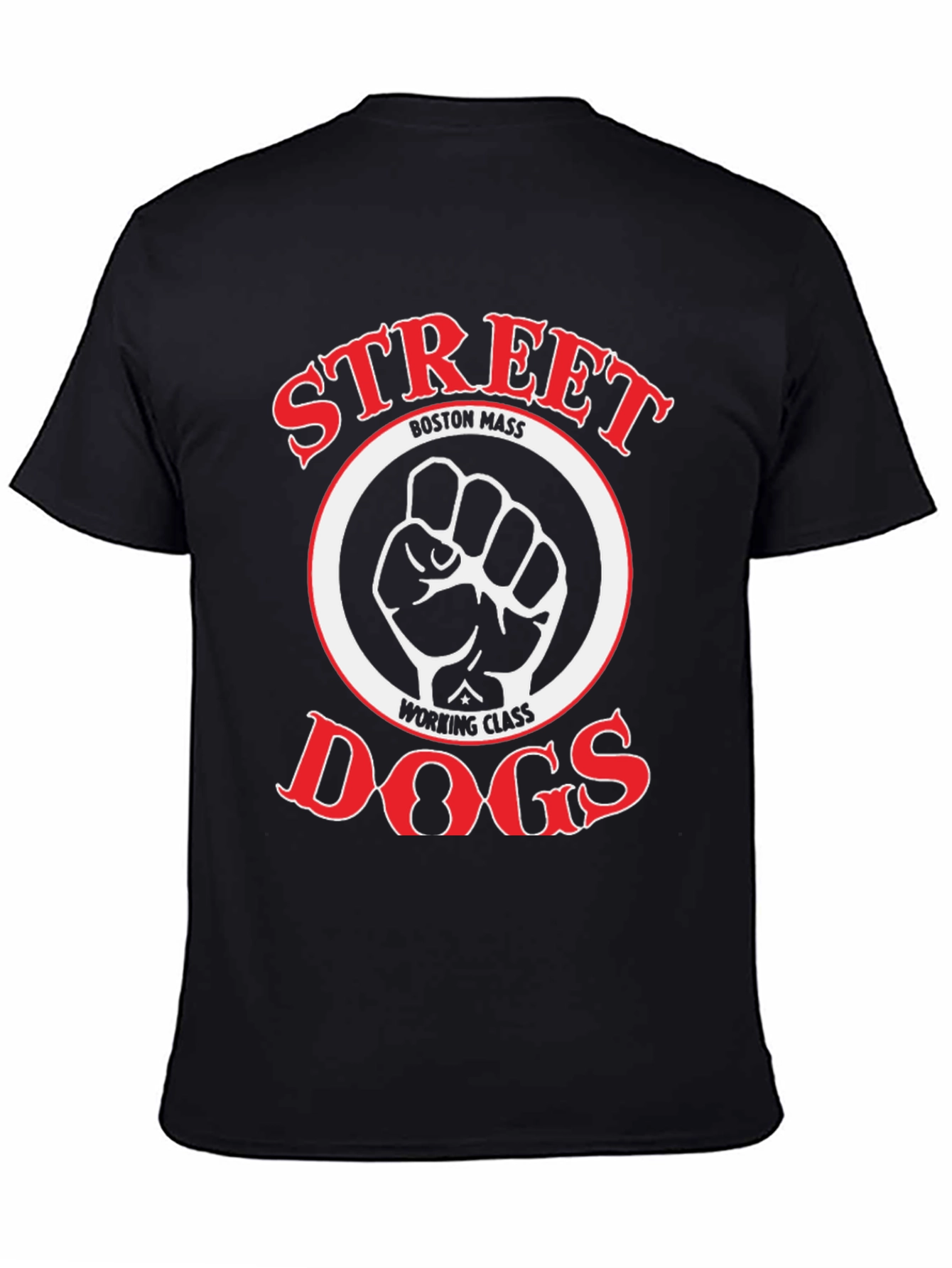 Black Street Dogs Boston Mass Working Class T-Shirt view 4