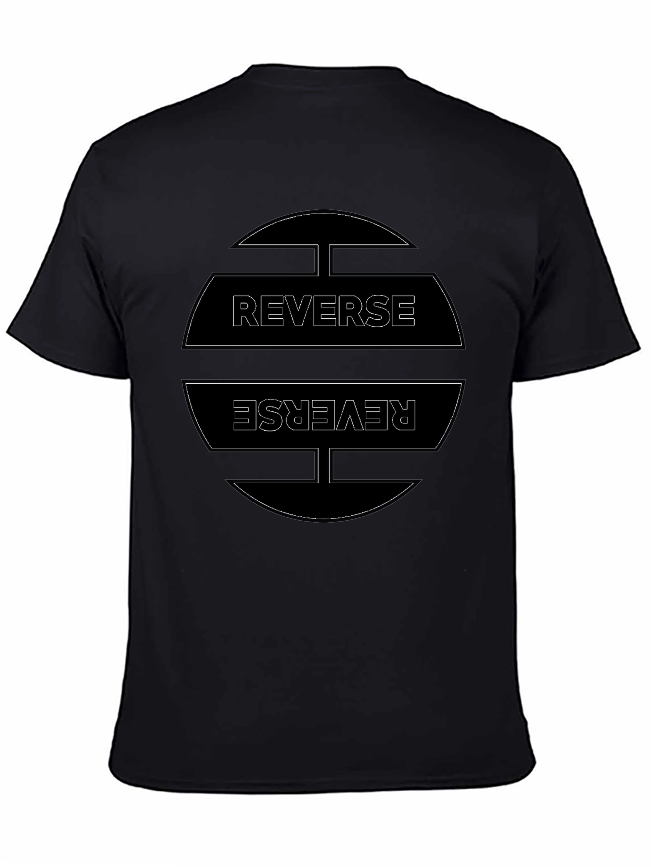 Black Reverse Graphic Tee - Casual Black T-Shirt view 4