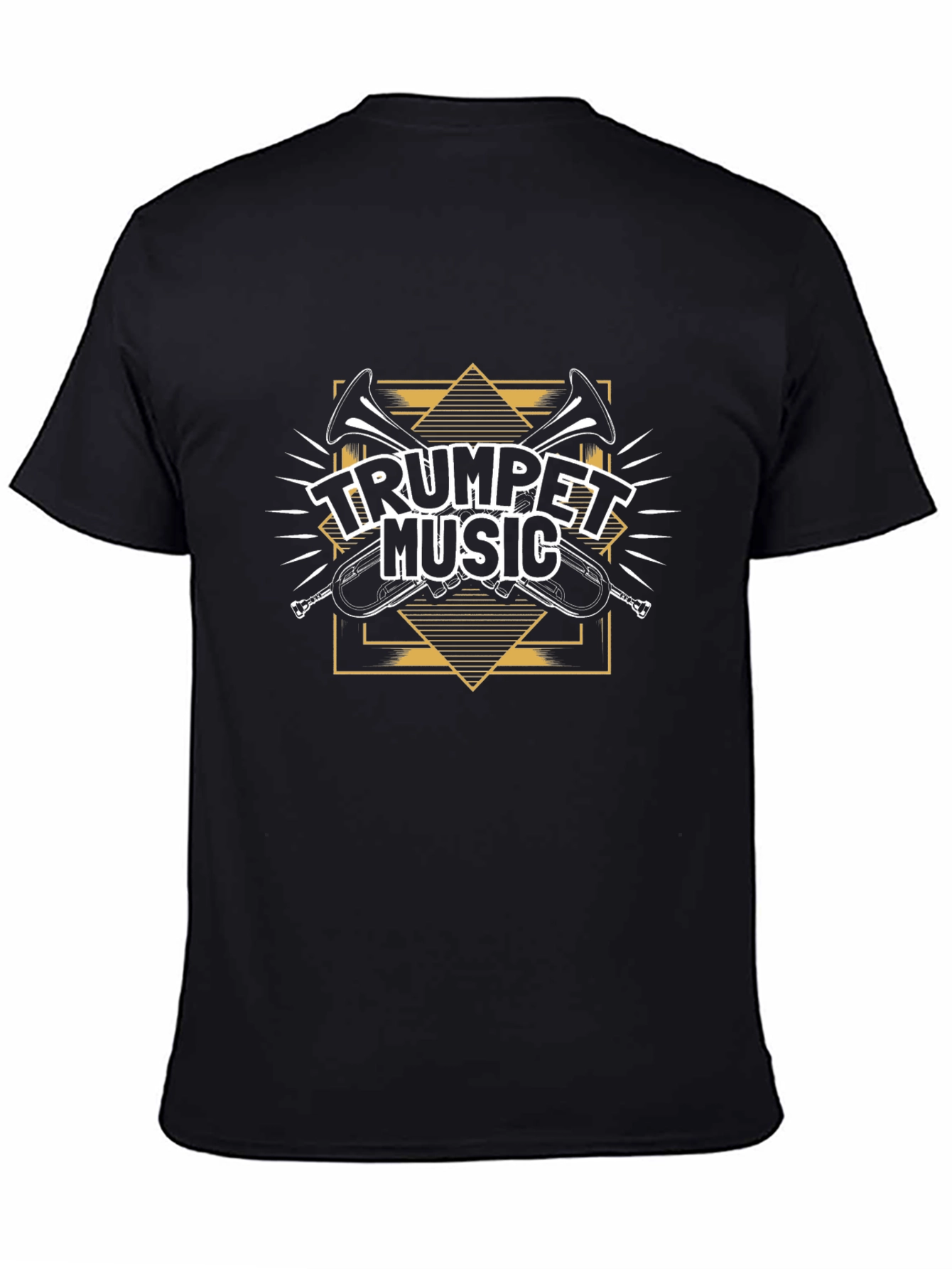 Black Trumpet Music Graphic Tee - Black view 4